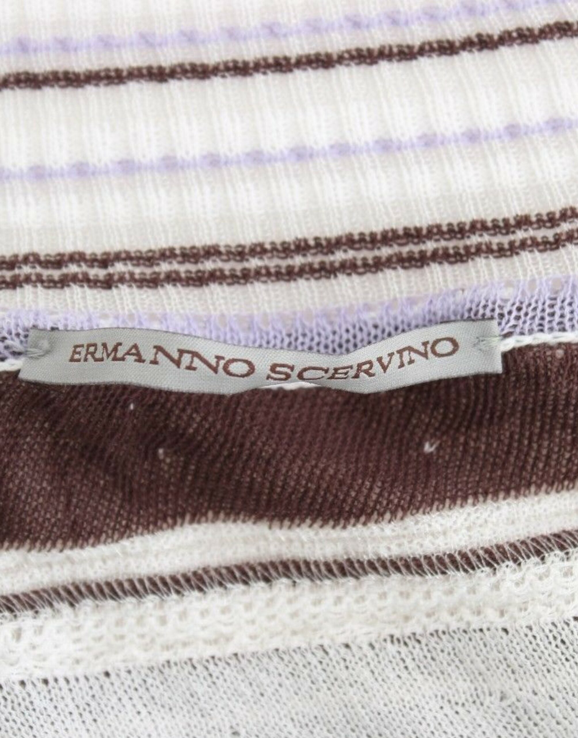 سترة Ermanno Scervino المخططة ذات الرقبة على شكل حرف V والأكمام القصيرة