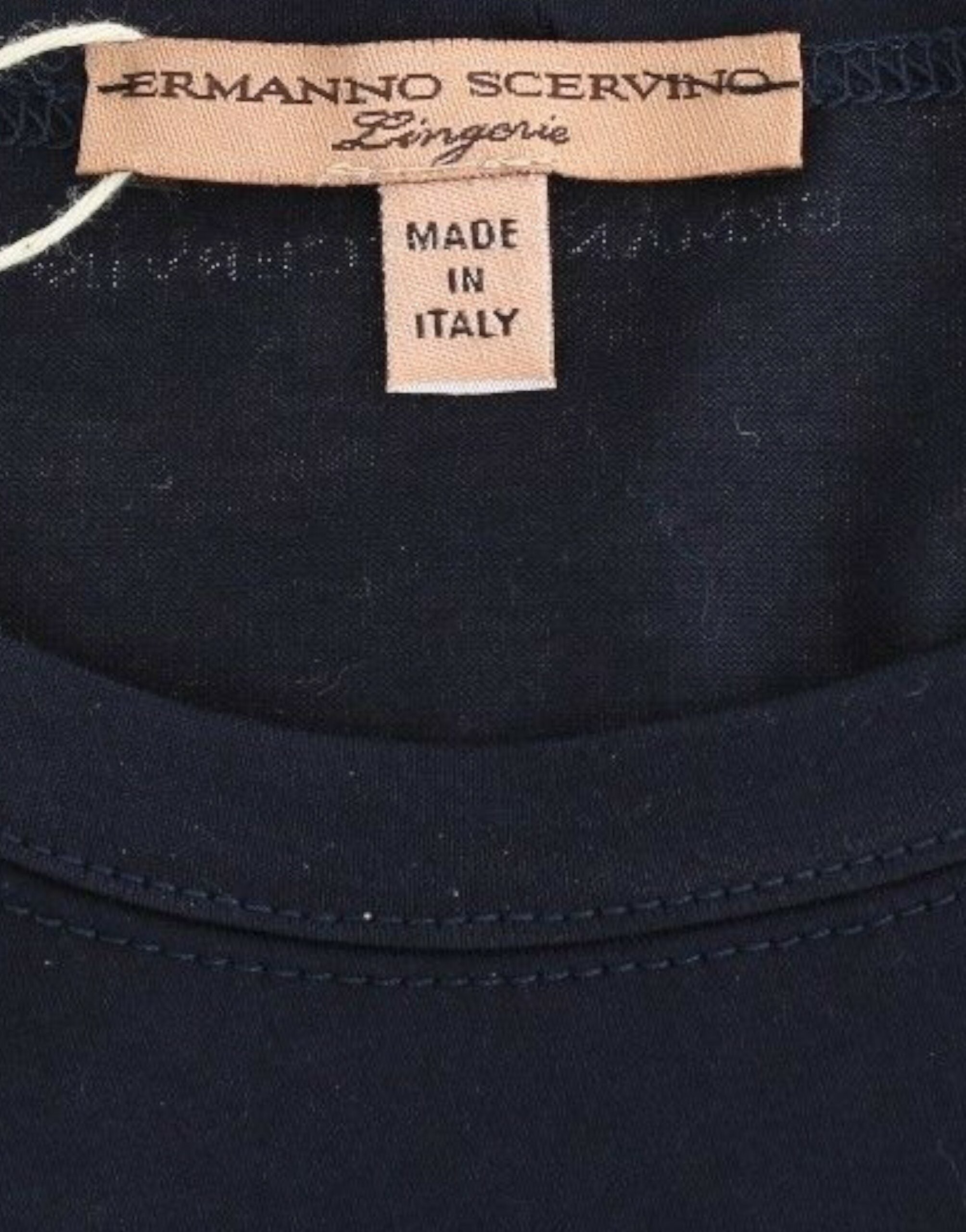 تيشيرت إيرمانو شيرفينو للملابس الداخلية من القطن باللون الأزرق مع شعار