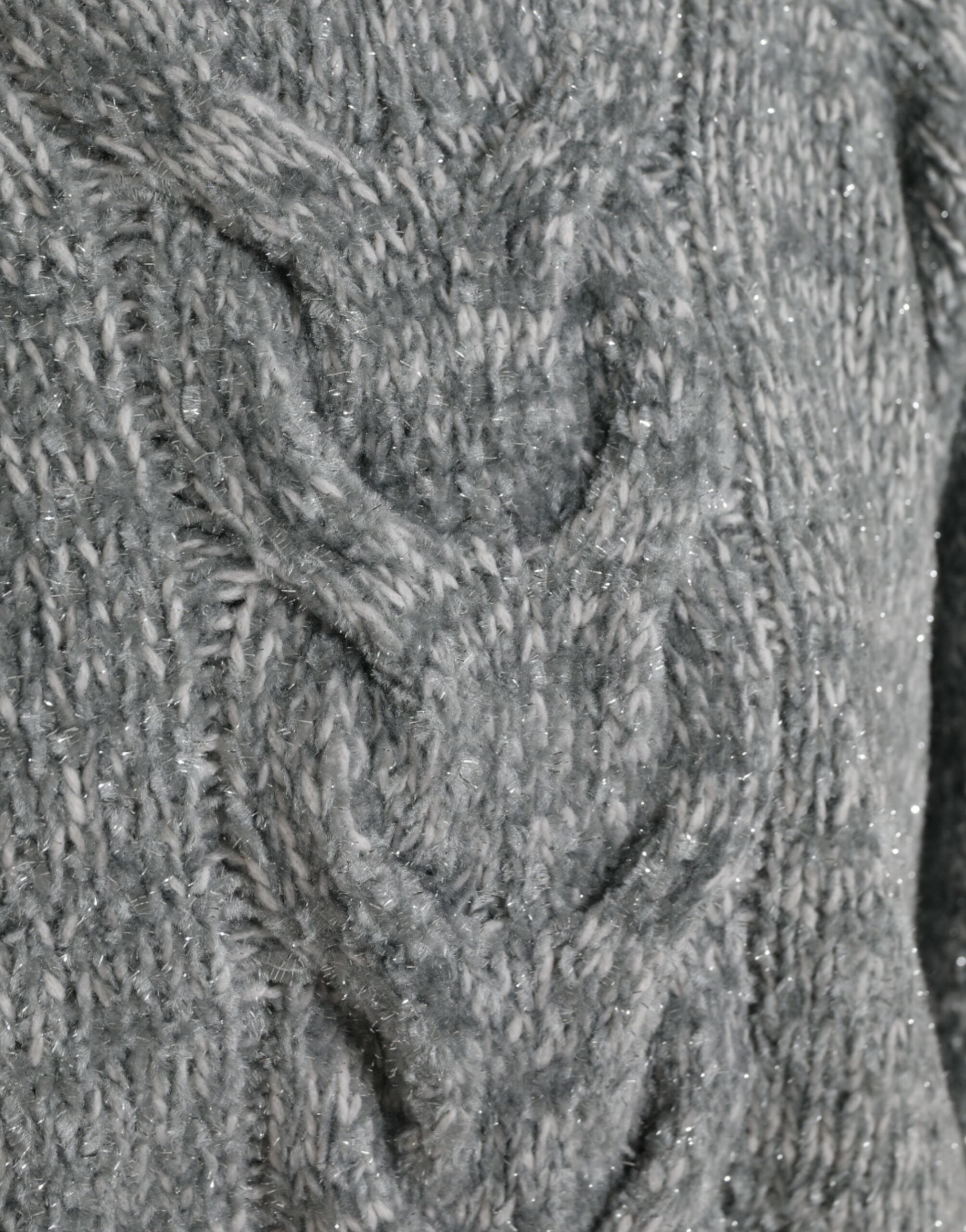 سترة دولتشي آند غابانا رمادية من الكشمير بياقة عالية