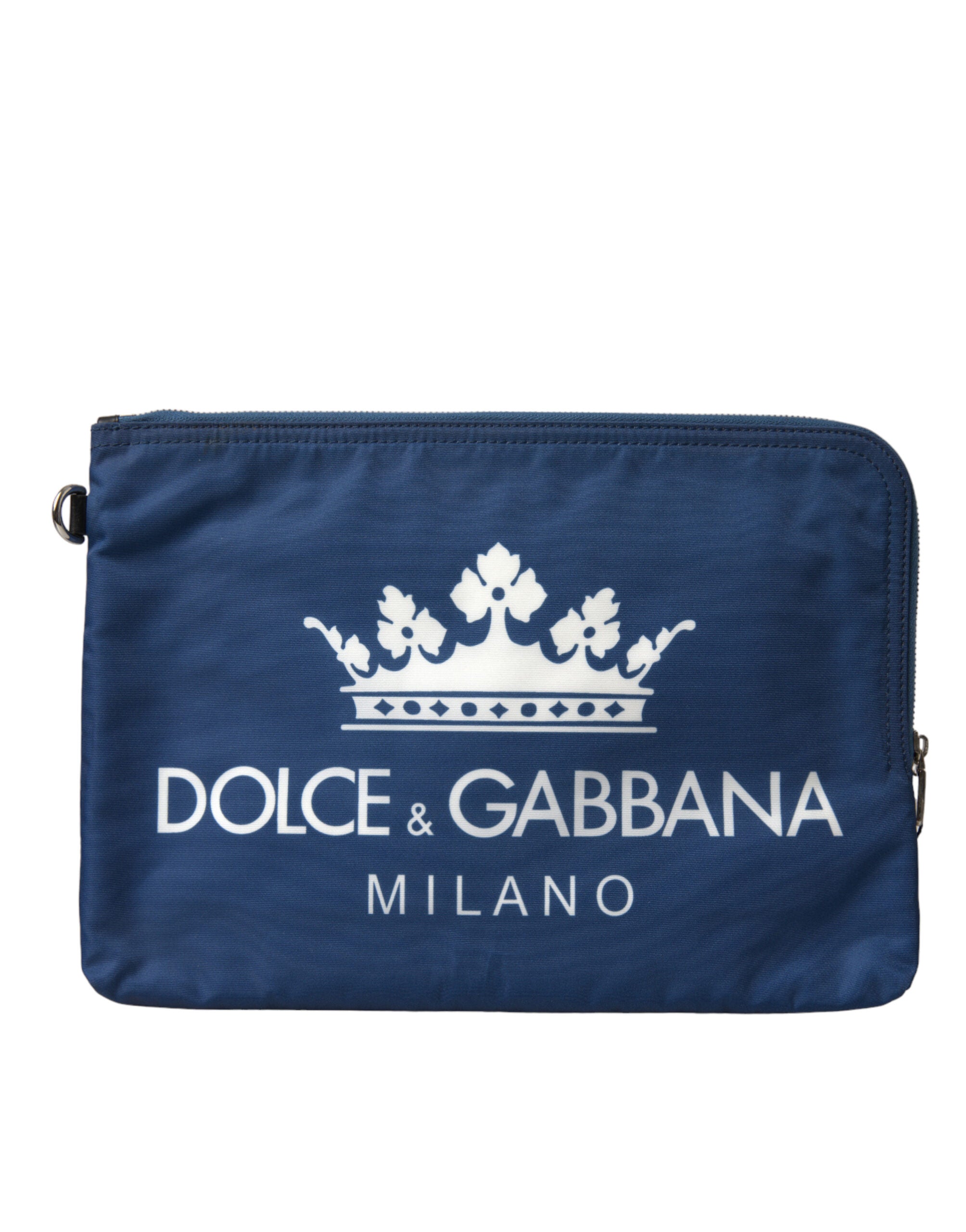 حقيبة كلاتش رجالية من النايلون بطبعة DG Milano باللون الأزرق من Dolce & Gabbana