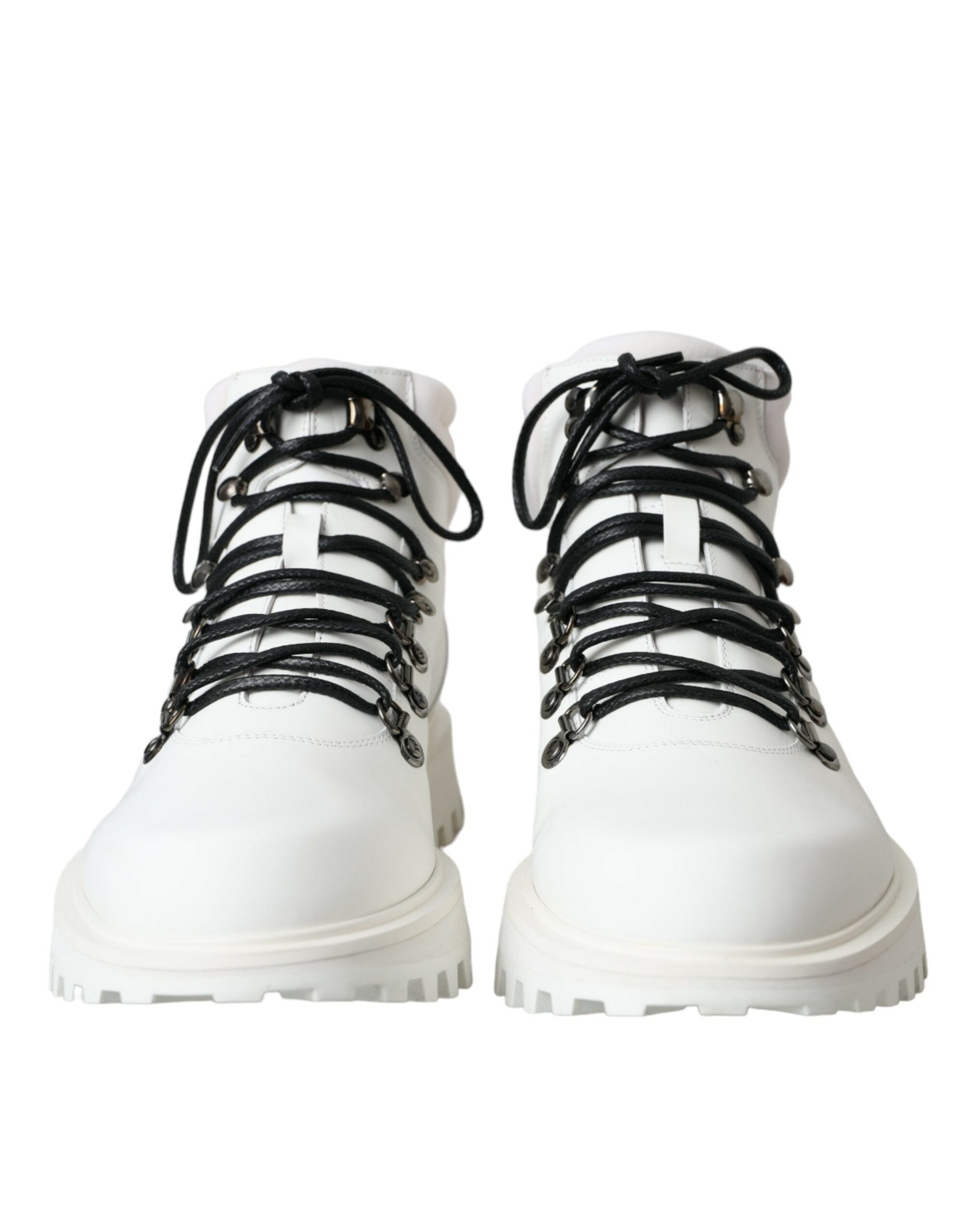 حذاء Dolce & Gabbana White Vulcano Trekking للرجال ذو الكاحل