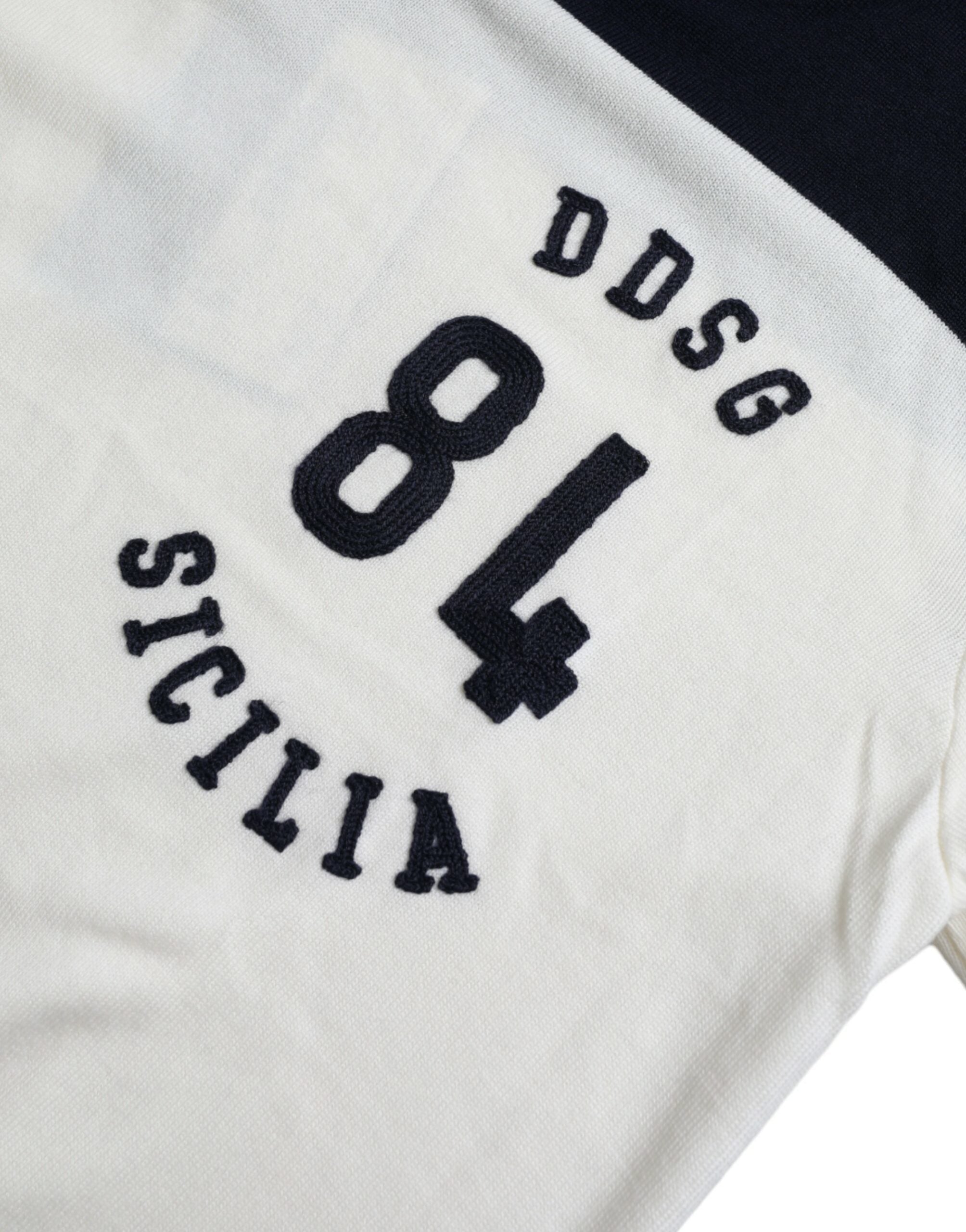 سترة صوفية بقميص هينلي أبيض وأسود من SICILIA