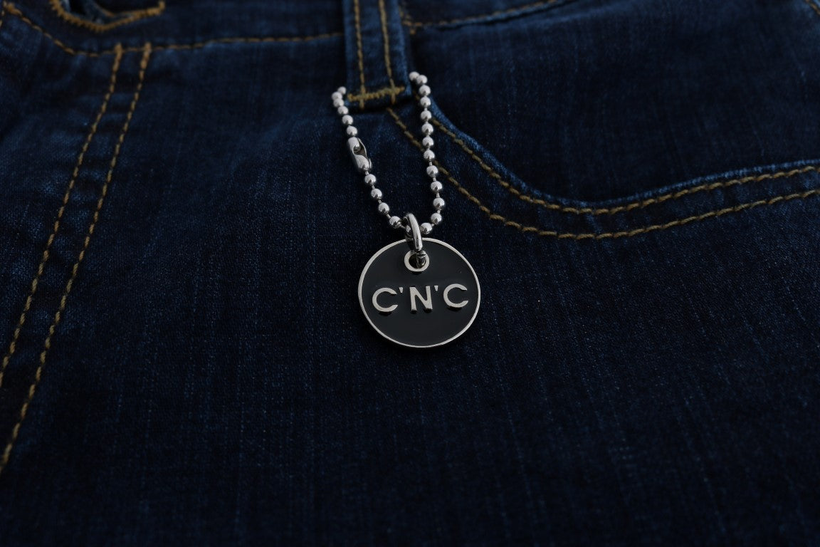 بنطلون جينز أزرق من القطن بقصة واسعة وقصّة بوت كات من كوستيوم ناشيونال