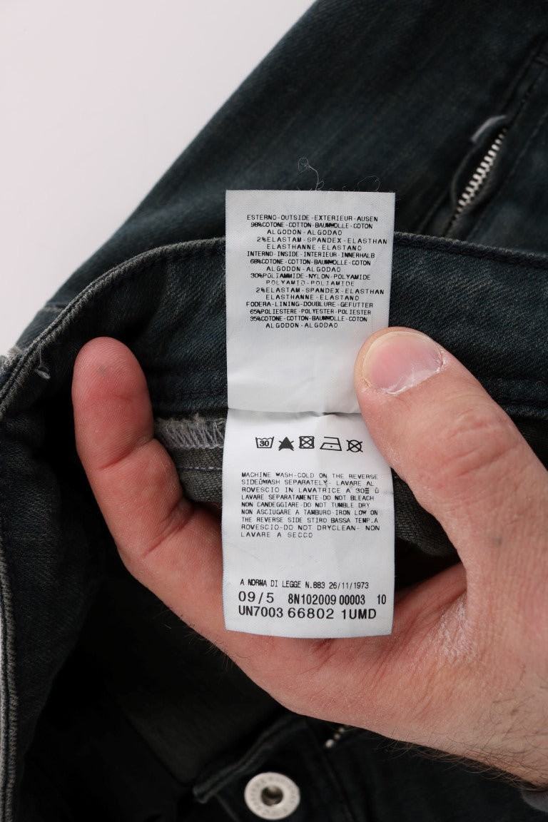 بنطلون جينز رمادي قطني فائق النحافة من كوستيوم ناشيونال