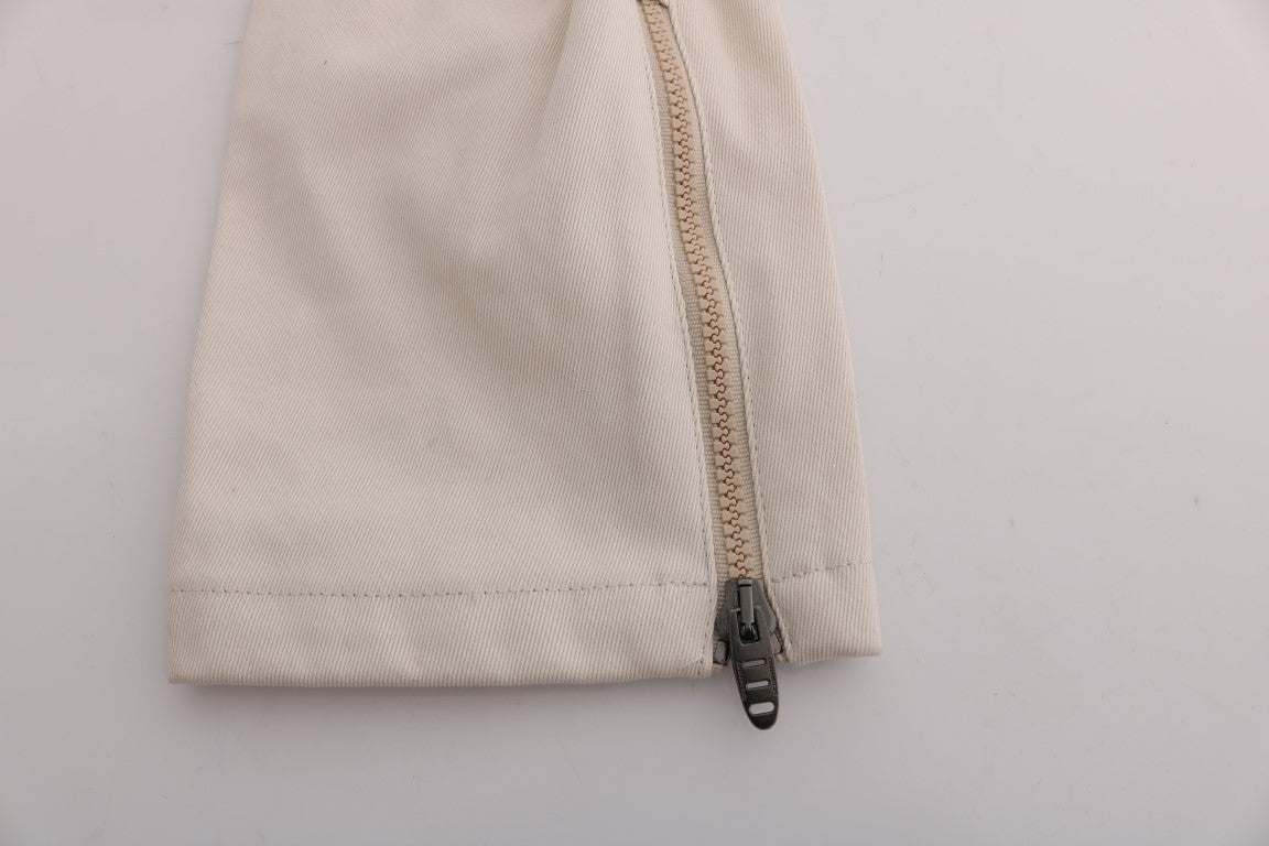 إيرمانو شيرفينو بنطال جينز كاجوال أبيض بقصة ضيقة