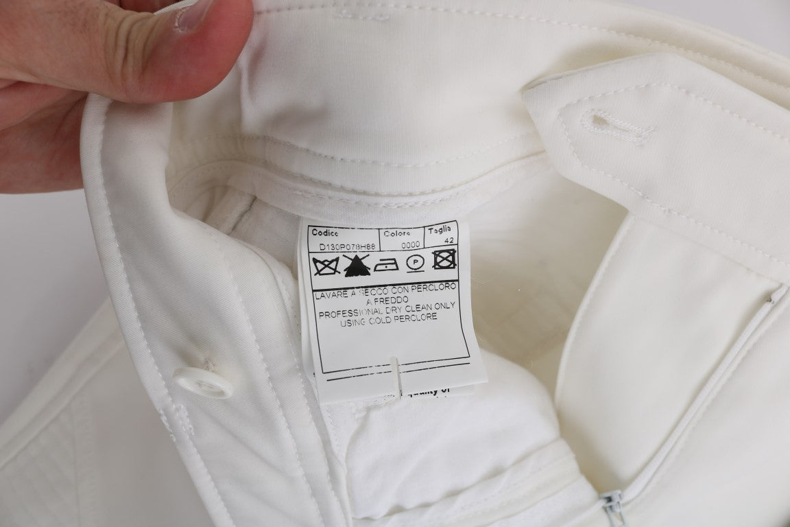 بنطلون كاجوال من القطن الأبيض بقصة ضيقة من Ermanno Scervino