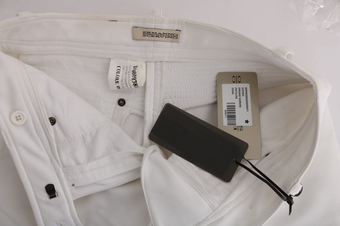 بنطلون كاجوال من القطن الأبيض بقصة ضيقة من Ermanno Scervino