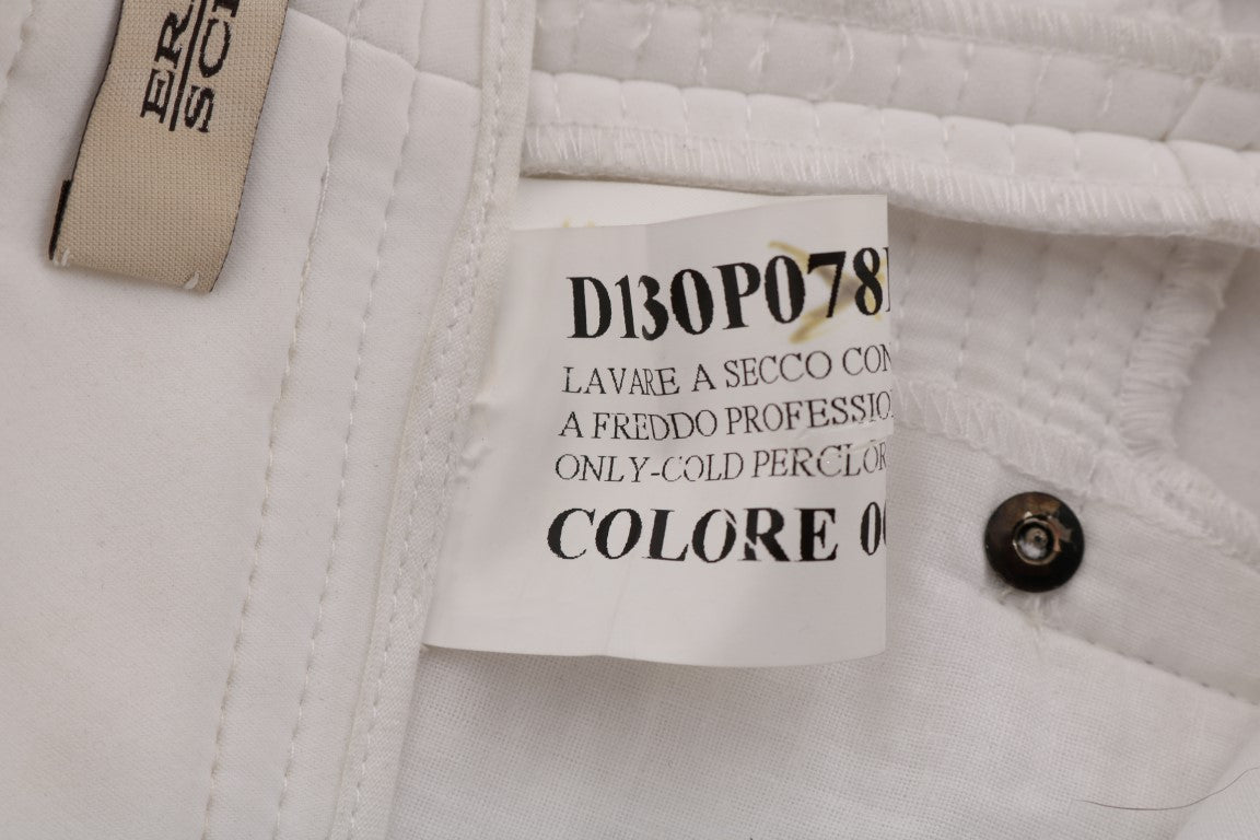 بنطلون كاجوال من القطن الأبيض بقصة ضيقة من Ermanno Scervino