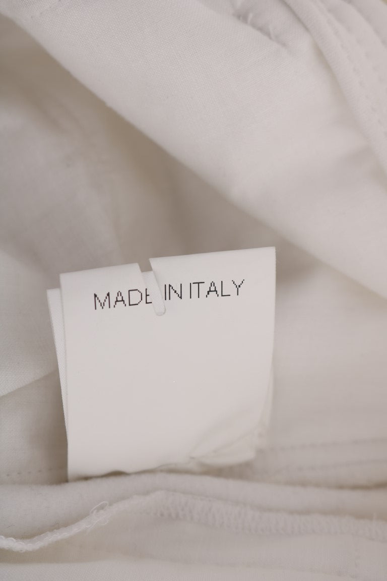 بنطلون كاجوال من القطن الأبيض بقصة ضيقة من Ermanno Scervino