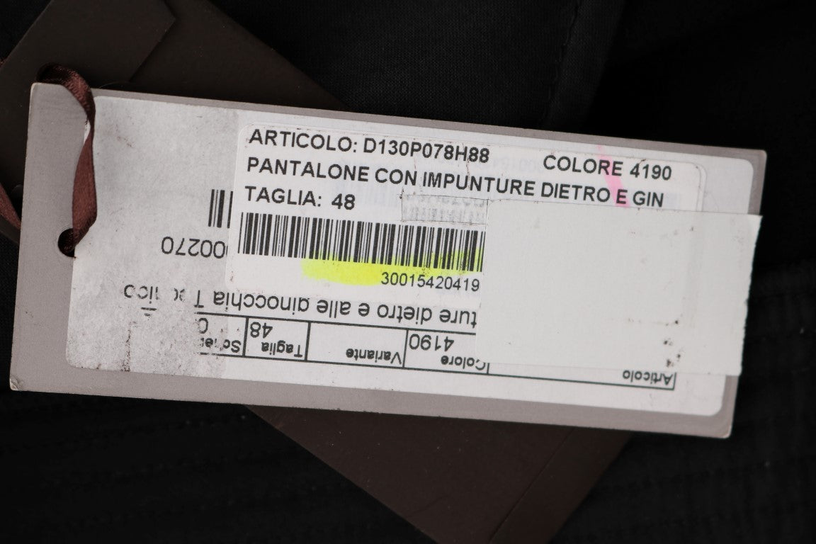 بنطال كاجوال من القطن باللون الأسود بقصة ضيقة من إيرمانو شيرفينو