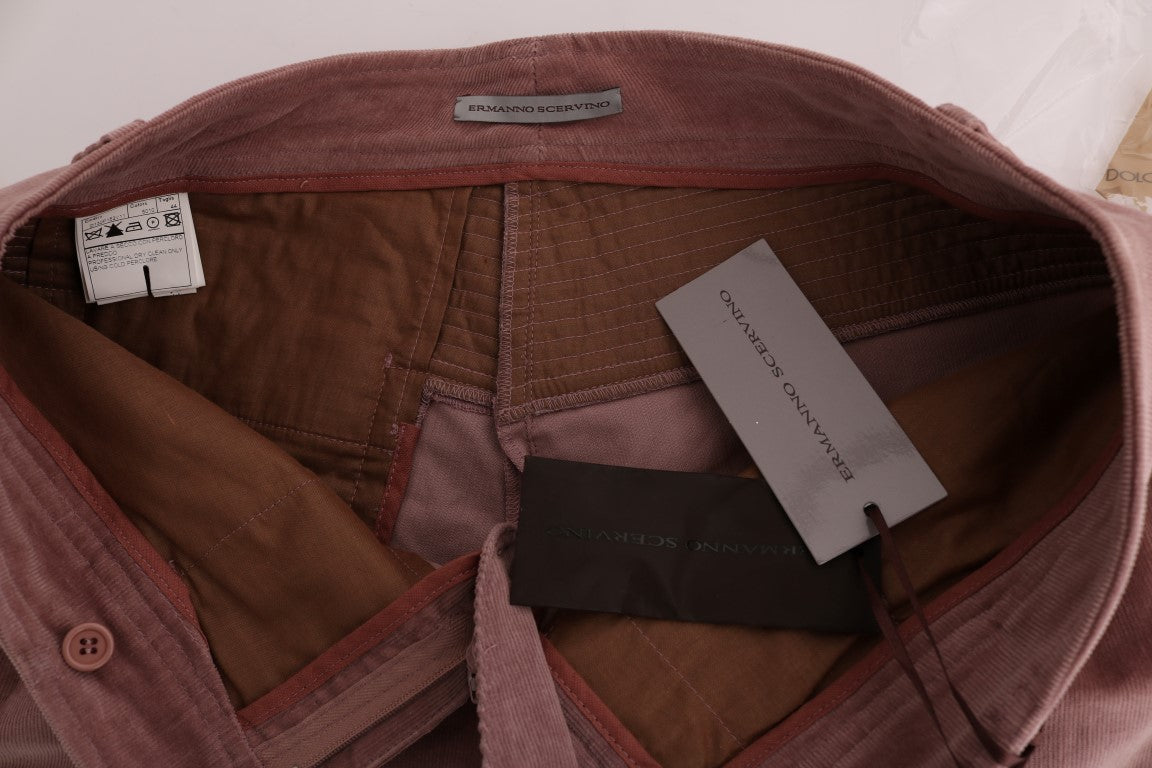 بنطال كاجوال قصير من المخمل باللون الوردي من إيرمانو شيرفينو