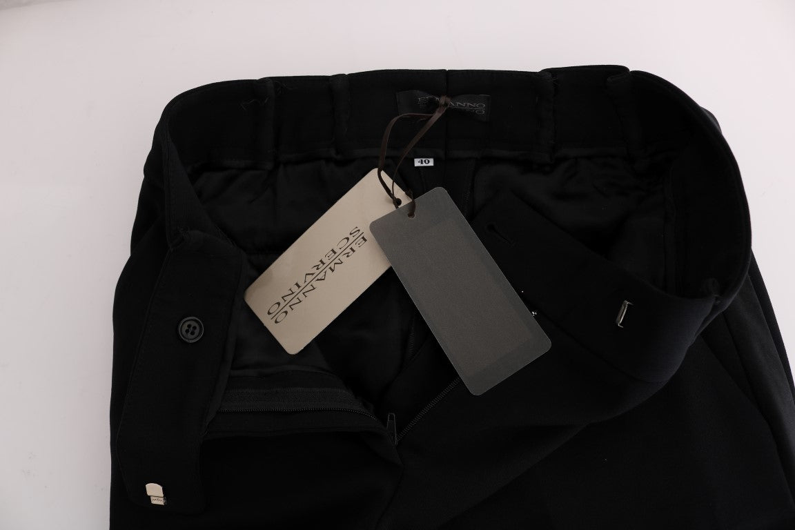 بنطال بوت كات واسع من الفيسكوز باللون الأسود من إيرمانو شيرفينو