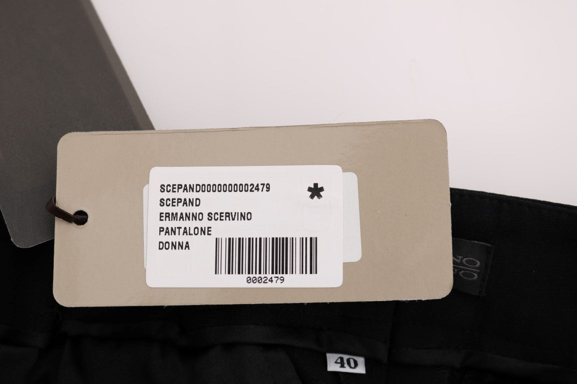 بنطال بوت كات واسع من الفيسكوز باللون الأسود من إيرمانو شيرفينو