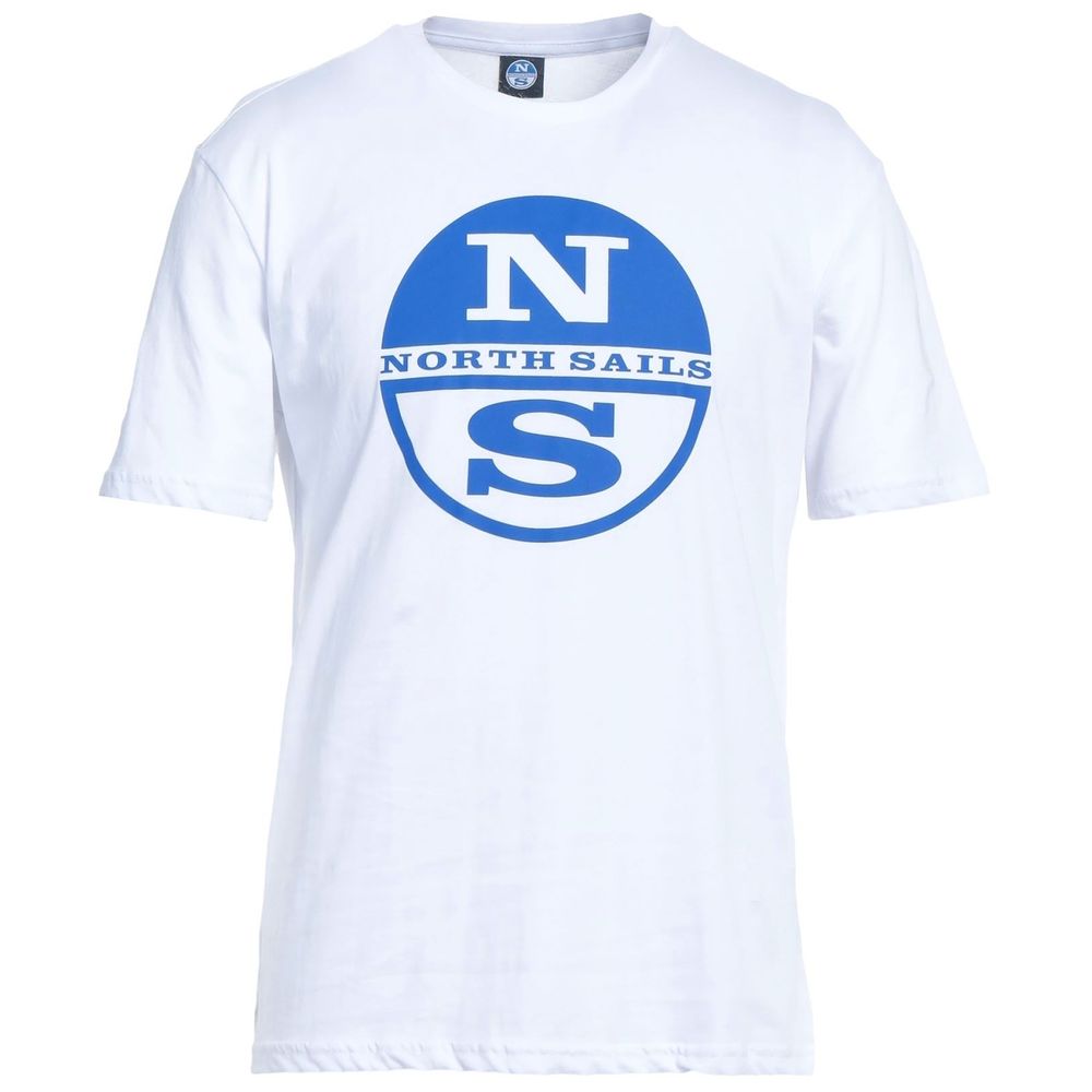 تي شيرت قطني أبيض ناصع بشعار North Sails