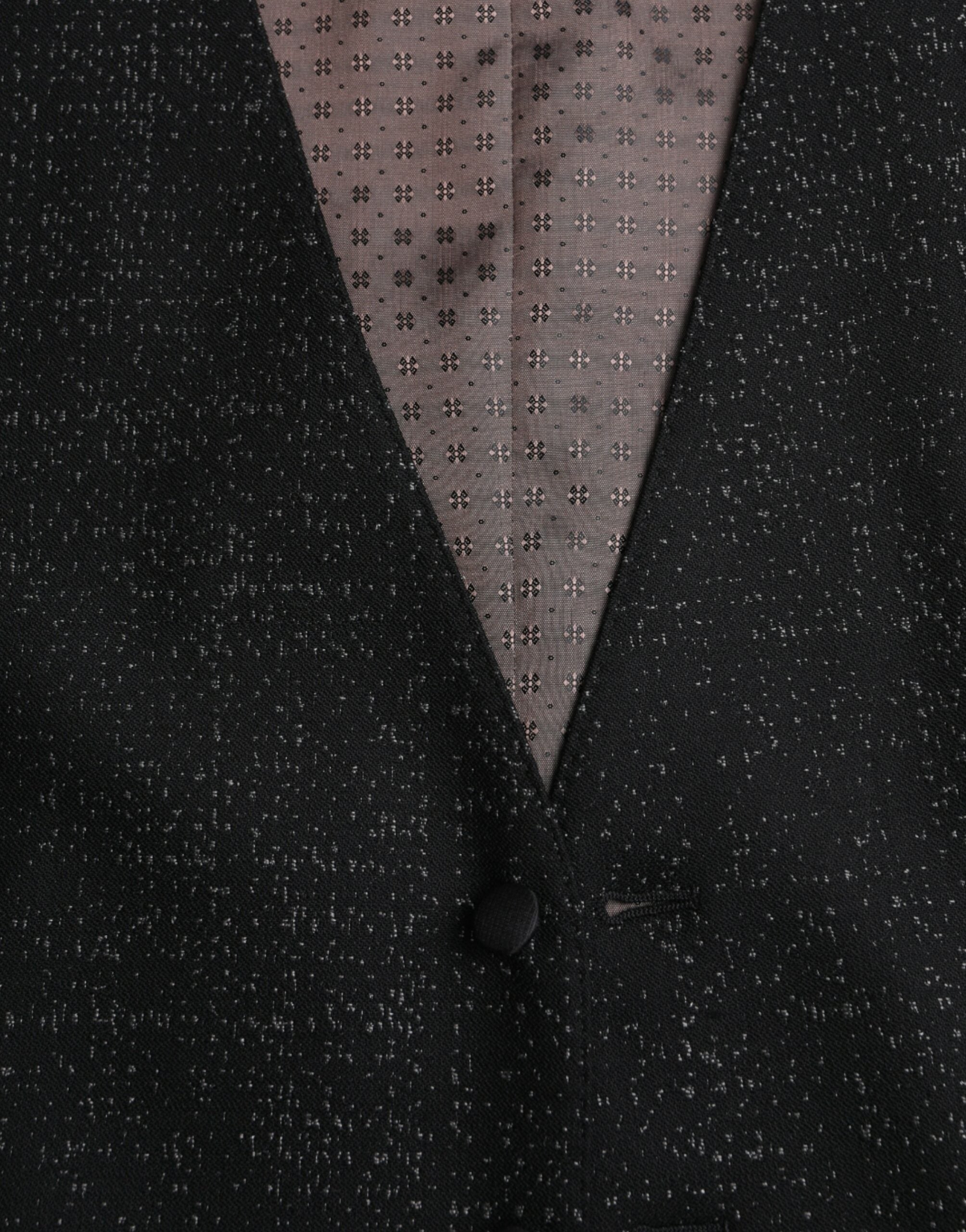 فستان دولتشي آند غابانا أسود وبني من الحرير مع صدرية رسمية