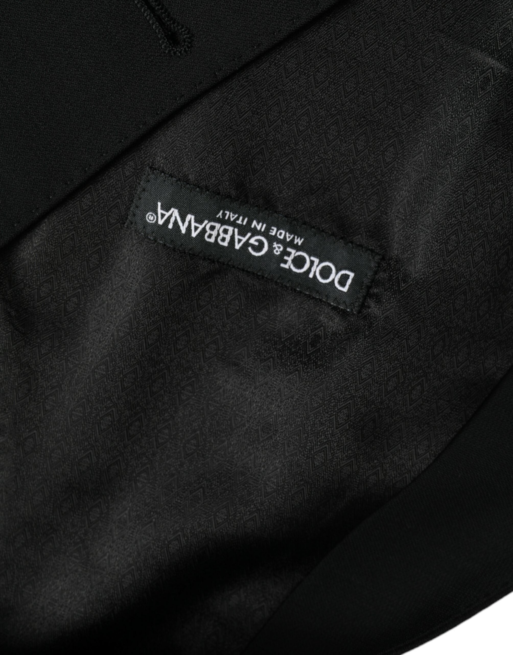 فستان دولتشي آند غابانا أسود من الصوف مع صدرية رسمية