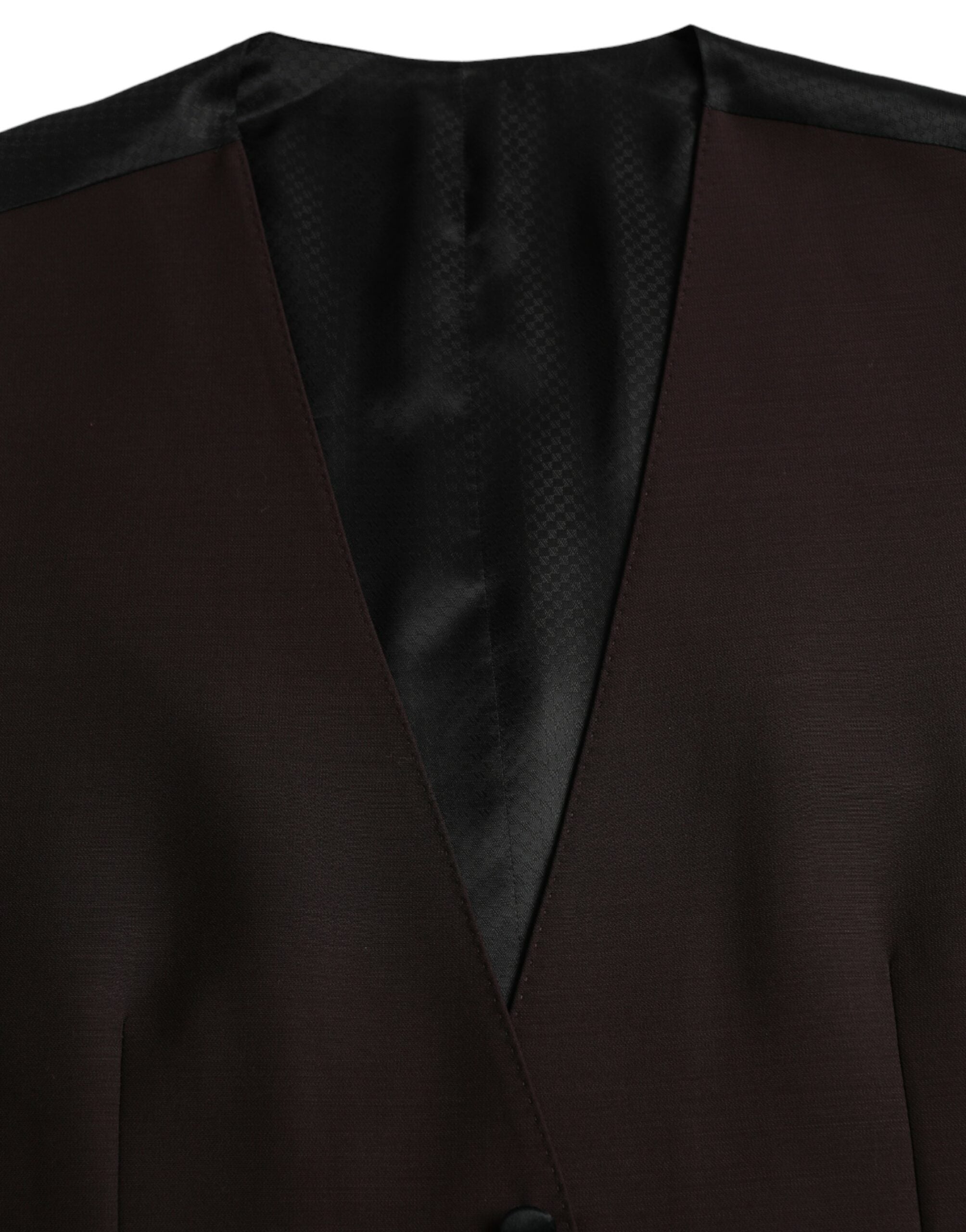 فستان وصدرية رسمية من دولتشي آند غابانا باللون البني من الصوف