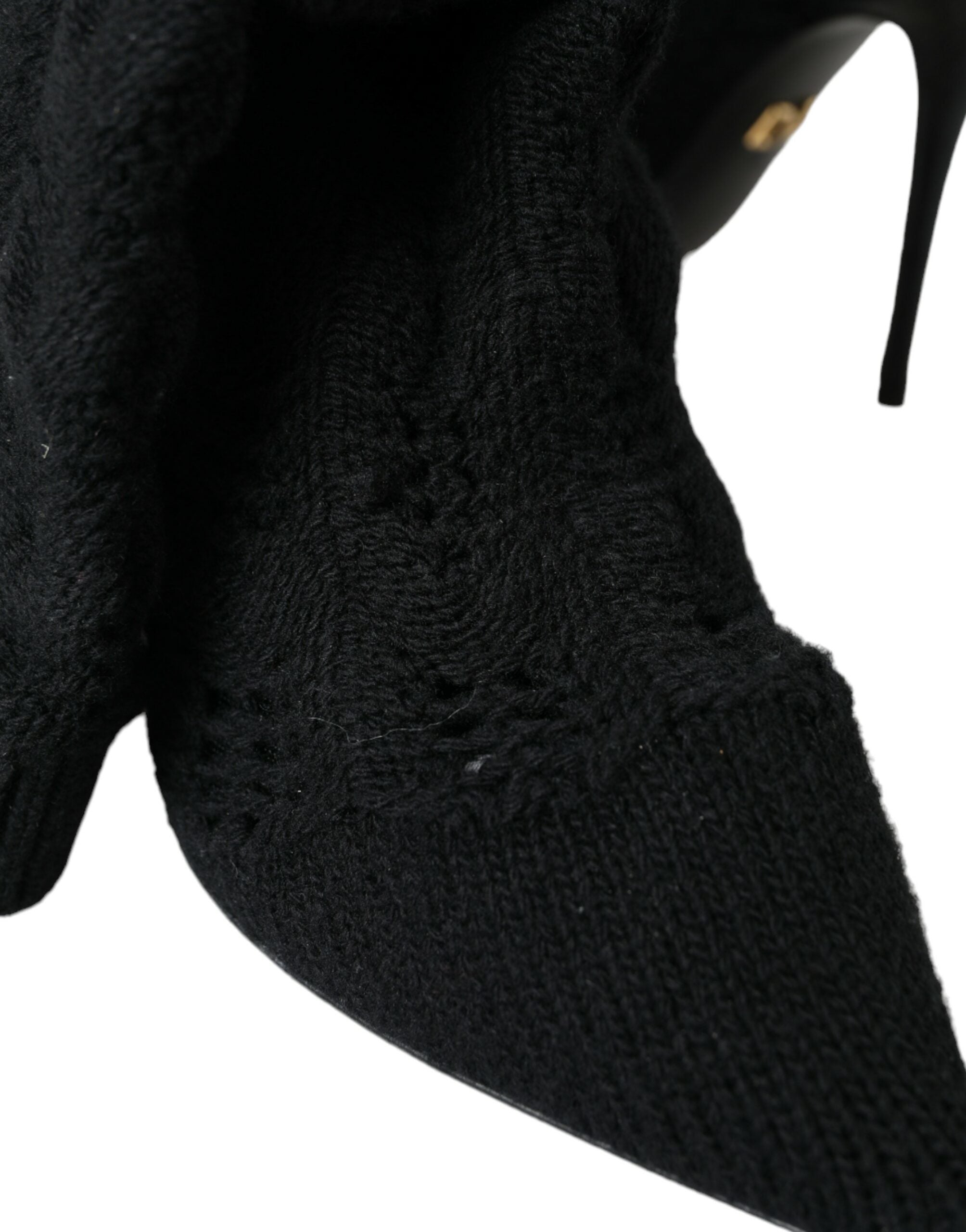 حذاء دولتشي آند غابانا أسود بكعب ستيليتو متوسط الارتفاع