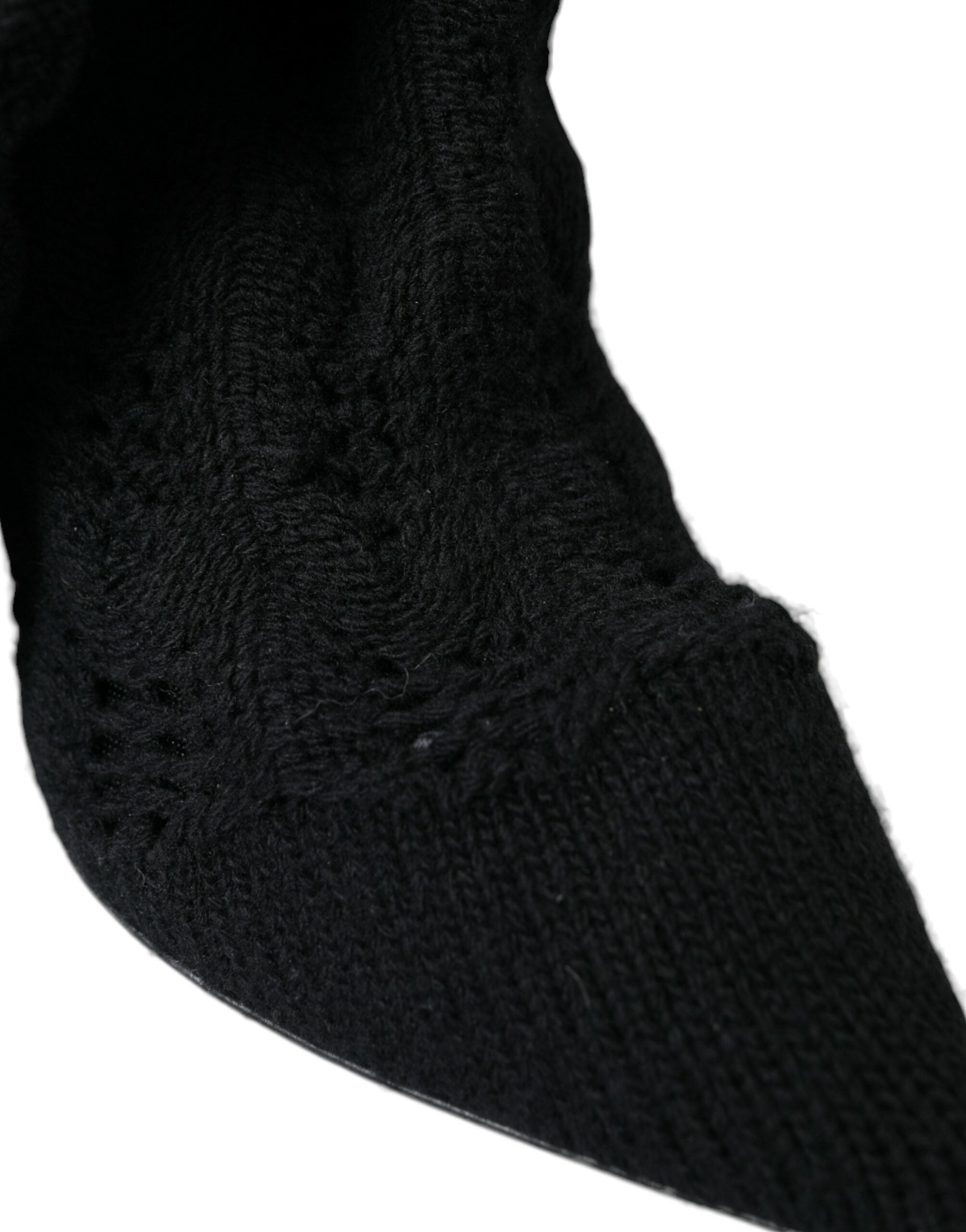 حذاء دولتشي آند غابانا أسود بكعب ستيليتو متوسط الارتفاع