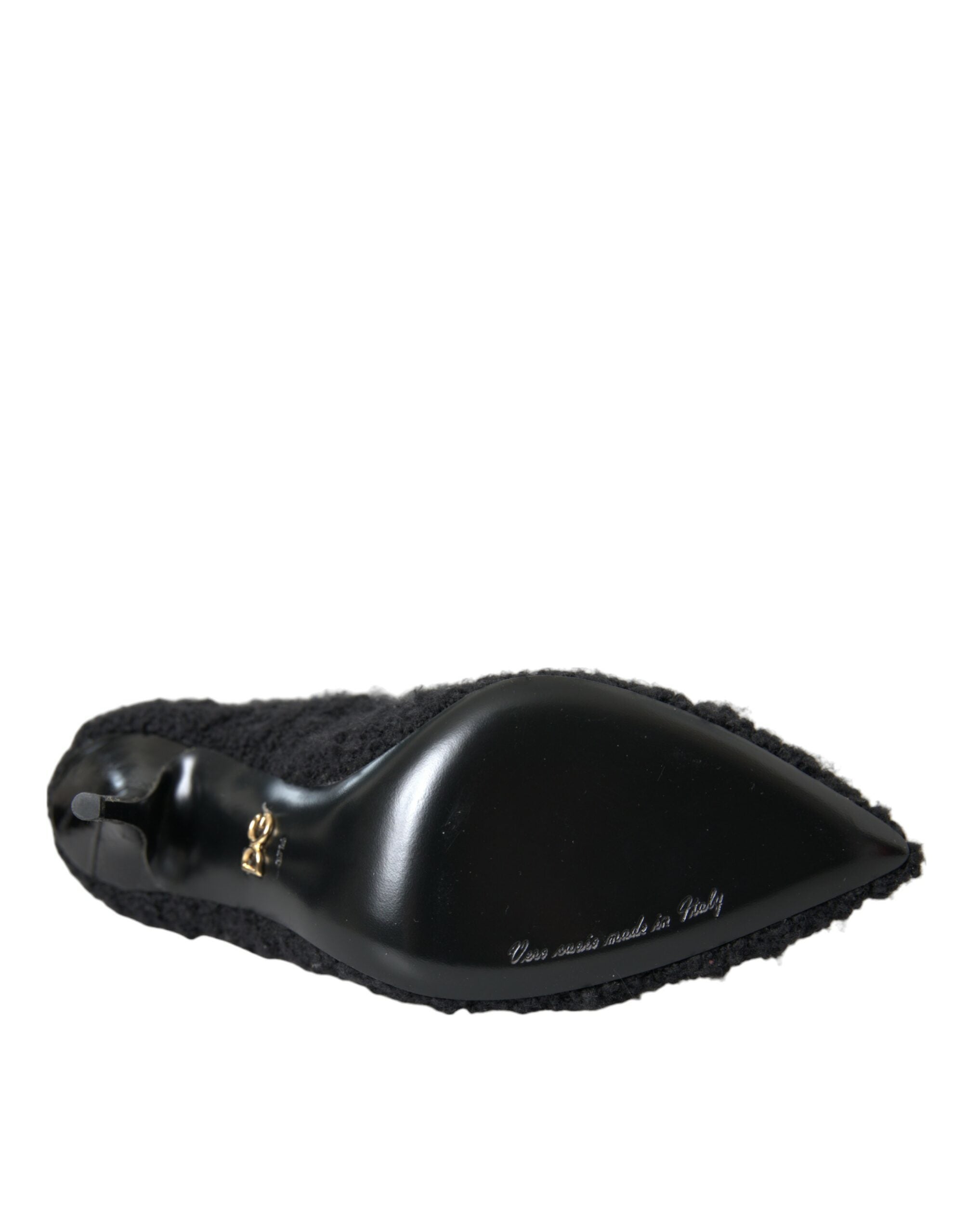 حذاء دولتشي آند غابانا أسود بكعب ستيليتو متوسط الارتفاع