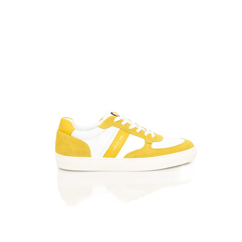 Cerruti 1881 Yellow Cowhide Men Sneaker