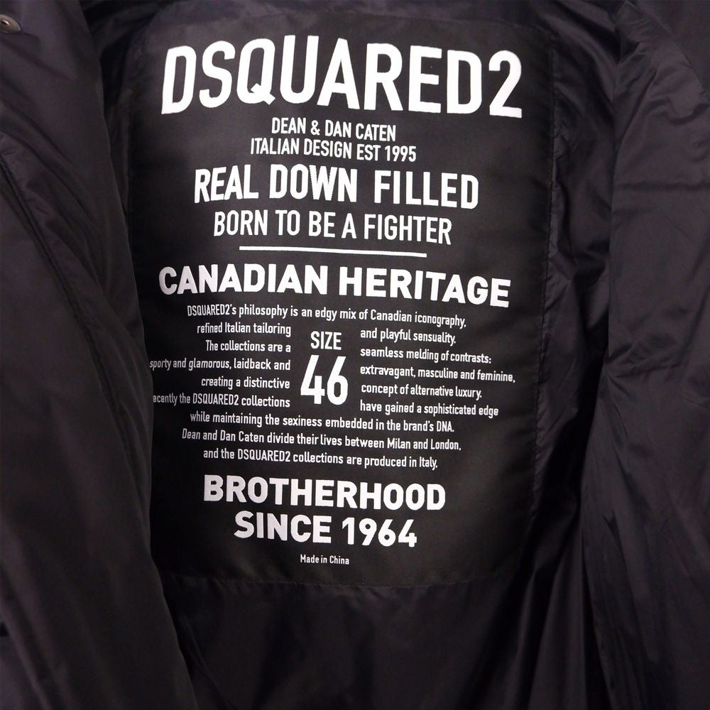 جاكيت رجالي من النايلون الأسود من Dsquared²