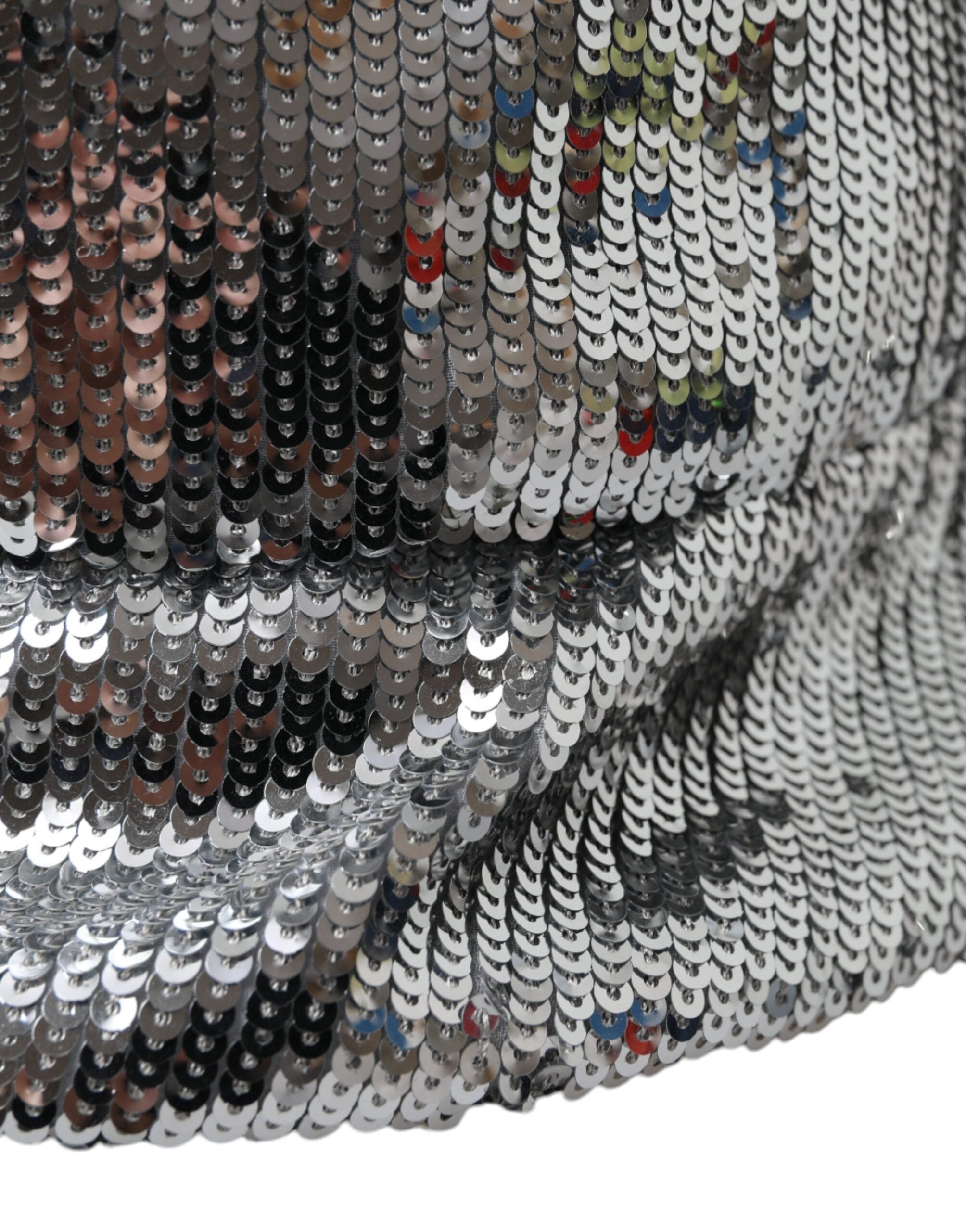 قبعة دلو من النايلون الفضي المزين بالترتر للرجال من دولتشي آند غابانا