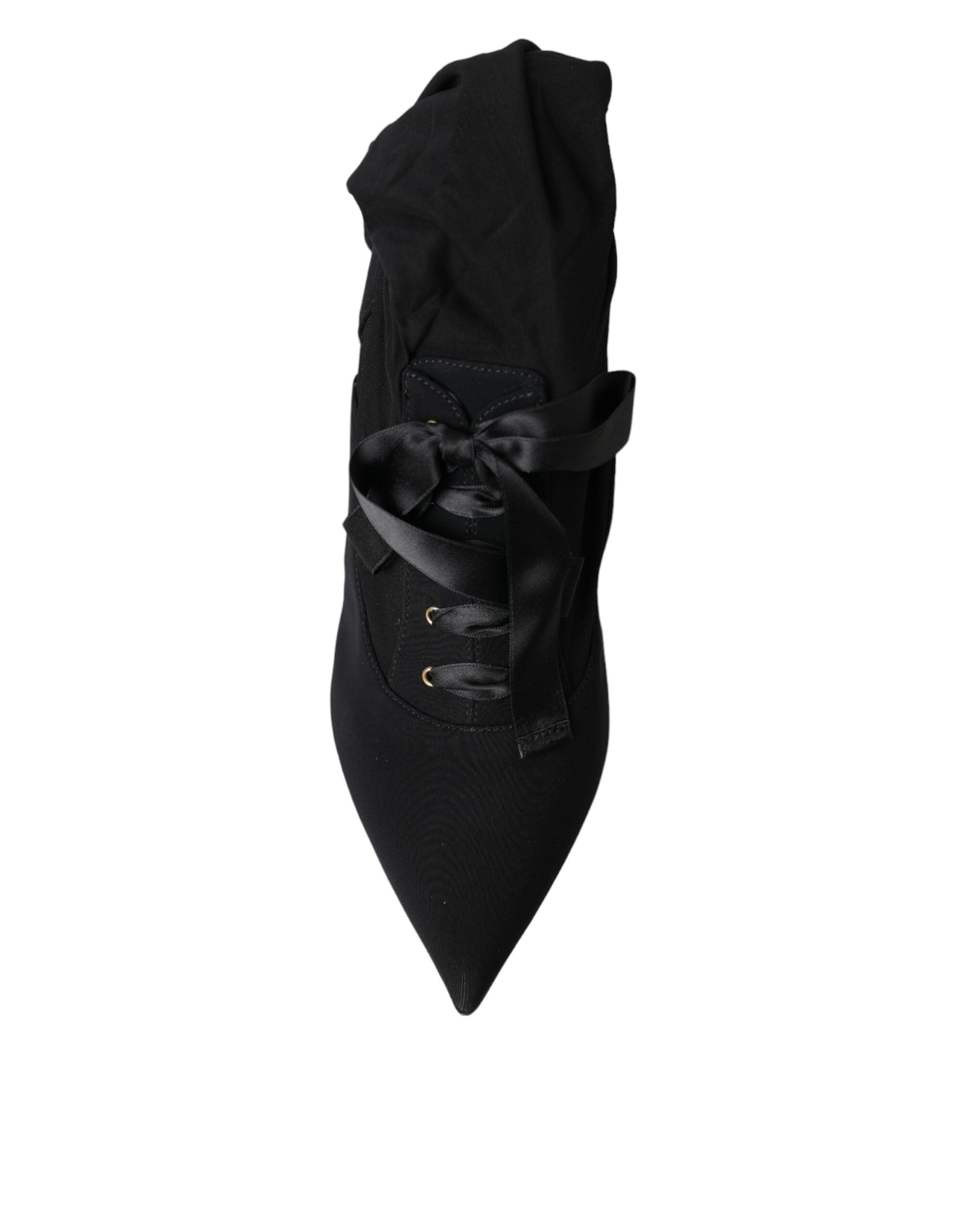 حذاء دولتشي آند غابانا أسود بكعب ستيليتو متوسط الارتفاع