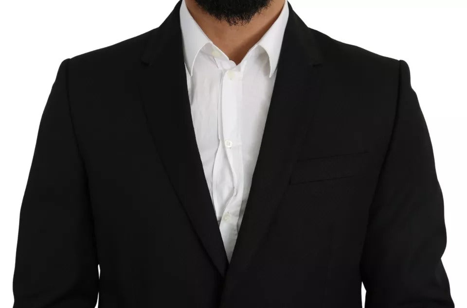 جاكيت بليزر دولتشي آند غابانا أسود من الصوف بقصّة Slim Fit