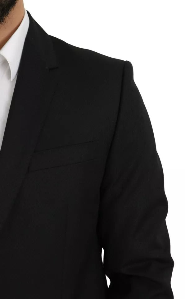 جاكيت بليزر دولتشي آند غابانا أسود من الصوف بقصّة Slim Fit