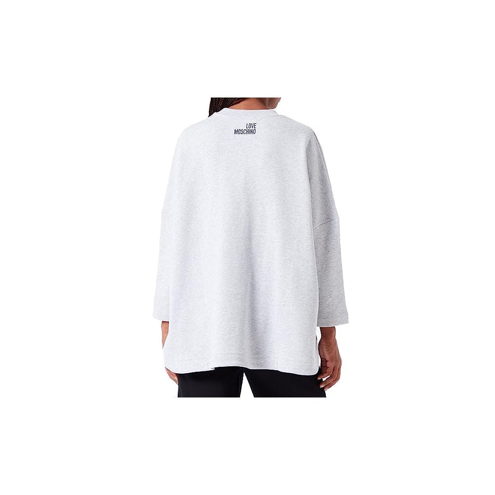 بلوزة نسائية كبيرة الحجم من القطن باللون الرمادي من Love Moschino