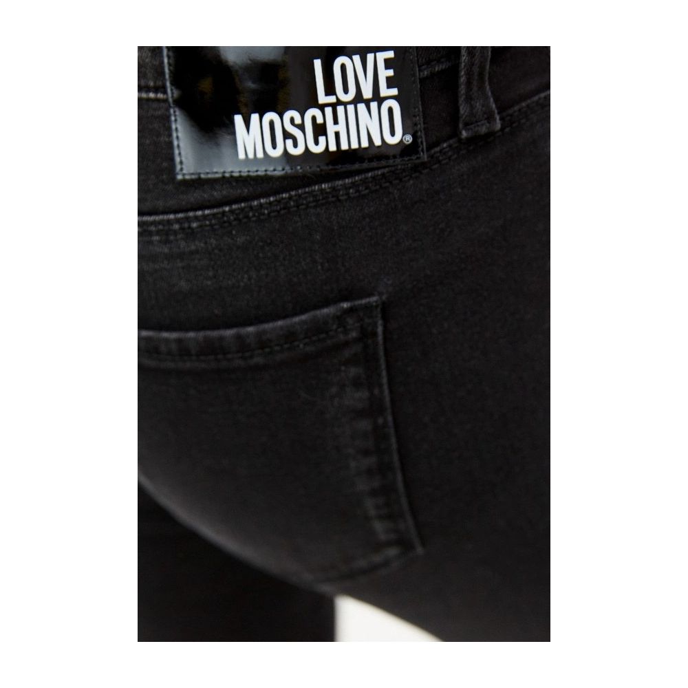 بنطلون جينز نسائي قطني أسود من Love Moschino