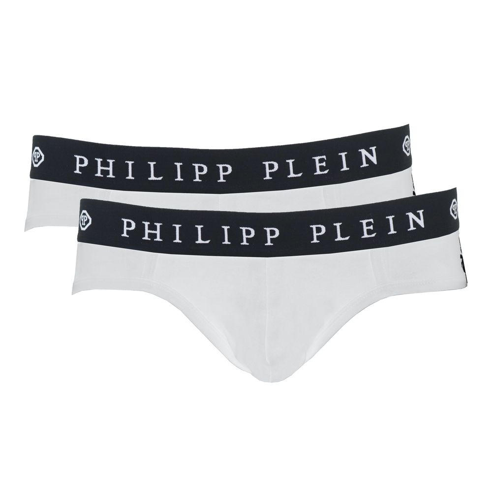 شورت بوكسر رجالي من القطن باللون الأبيض من Philipp Plein