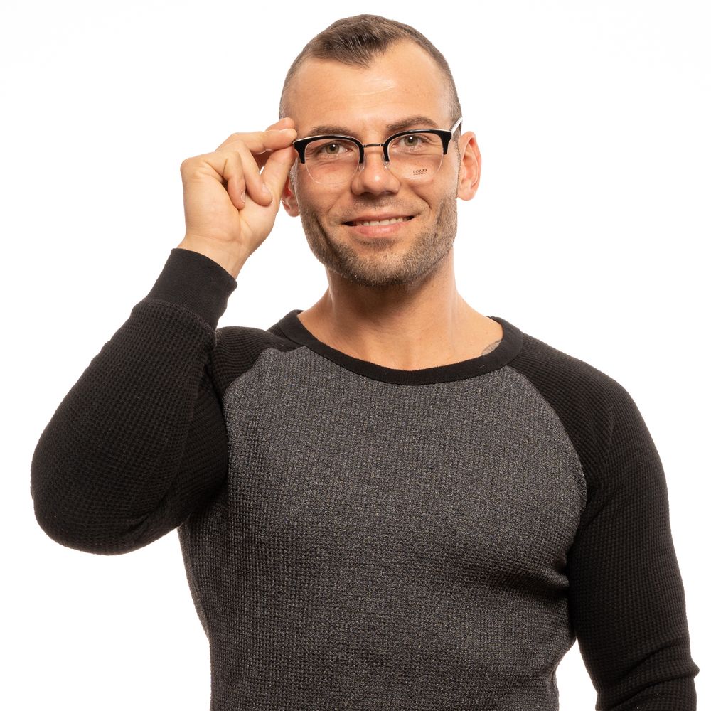 إطارات لوزا البصرية للجنسين باللون الأسود