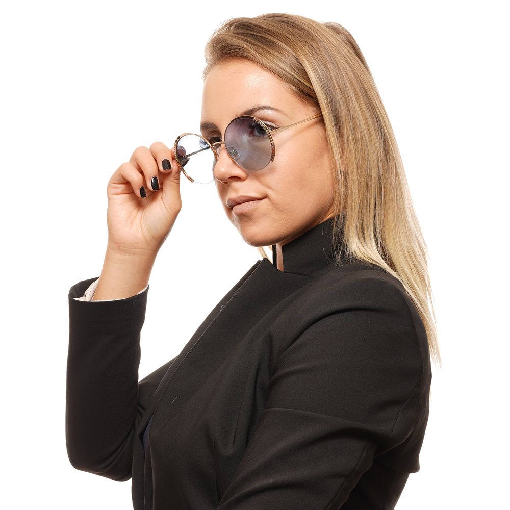 نظارة شمسية نسائية من سواروفسكي باللون الذهبي