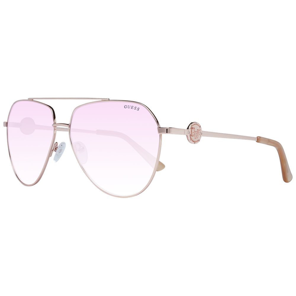 نظارة شمسية نسائية من Guess باللون الذهبي الوردي