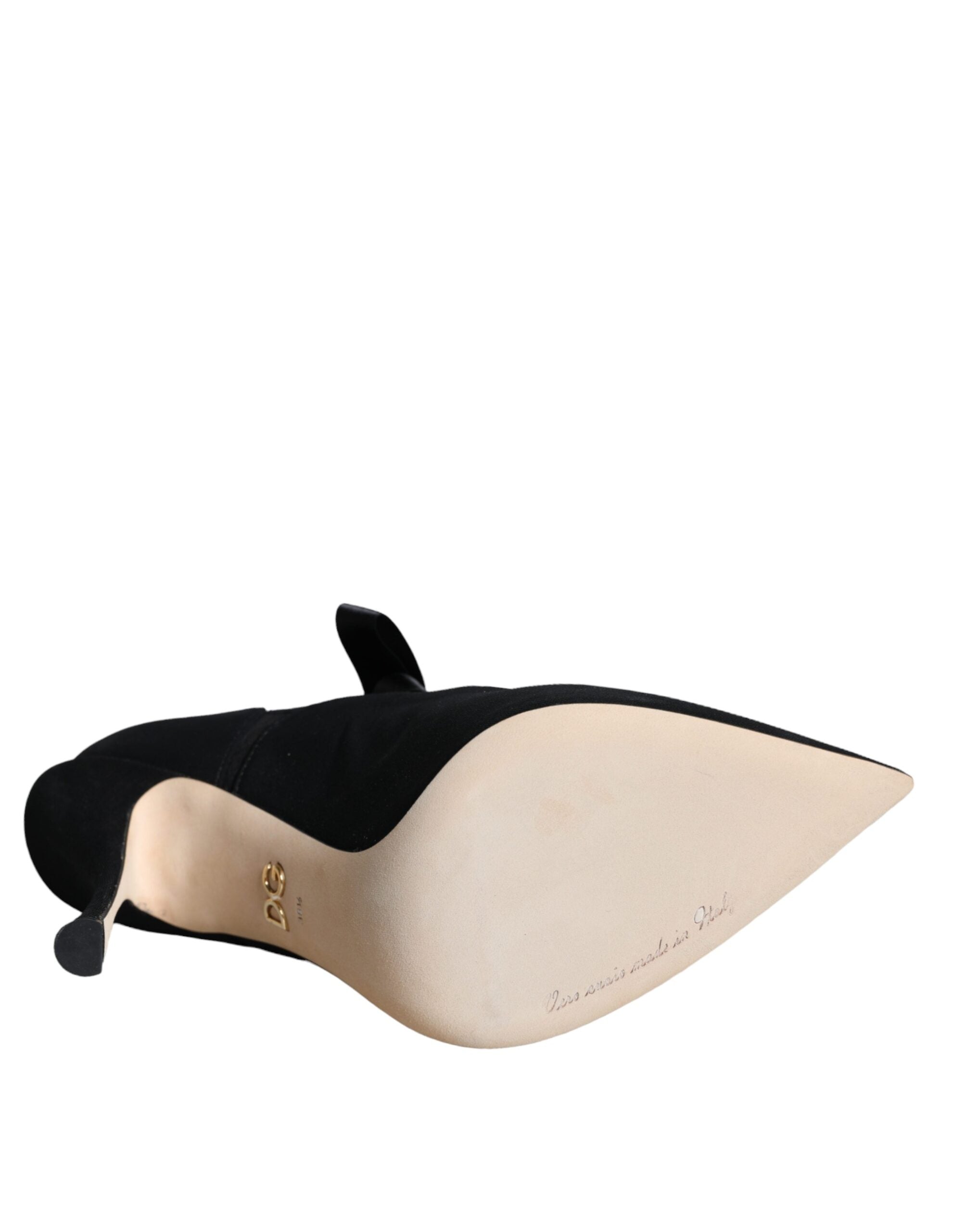 حذاء دولتشي آند غابانا أسود بكعب ستيليتو متوسط الارتفاع