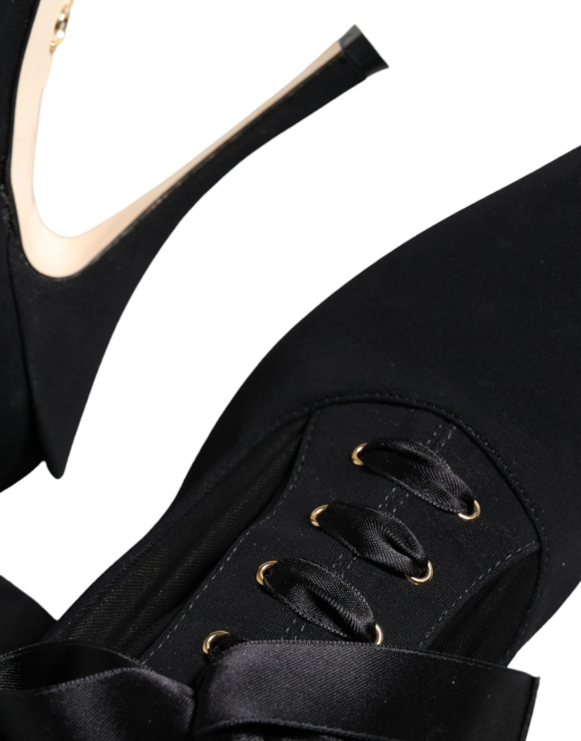 حذاء دولتشي آند غابانا أسود بكعب ستيليتو متوسط الارتفاع