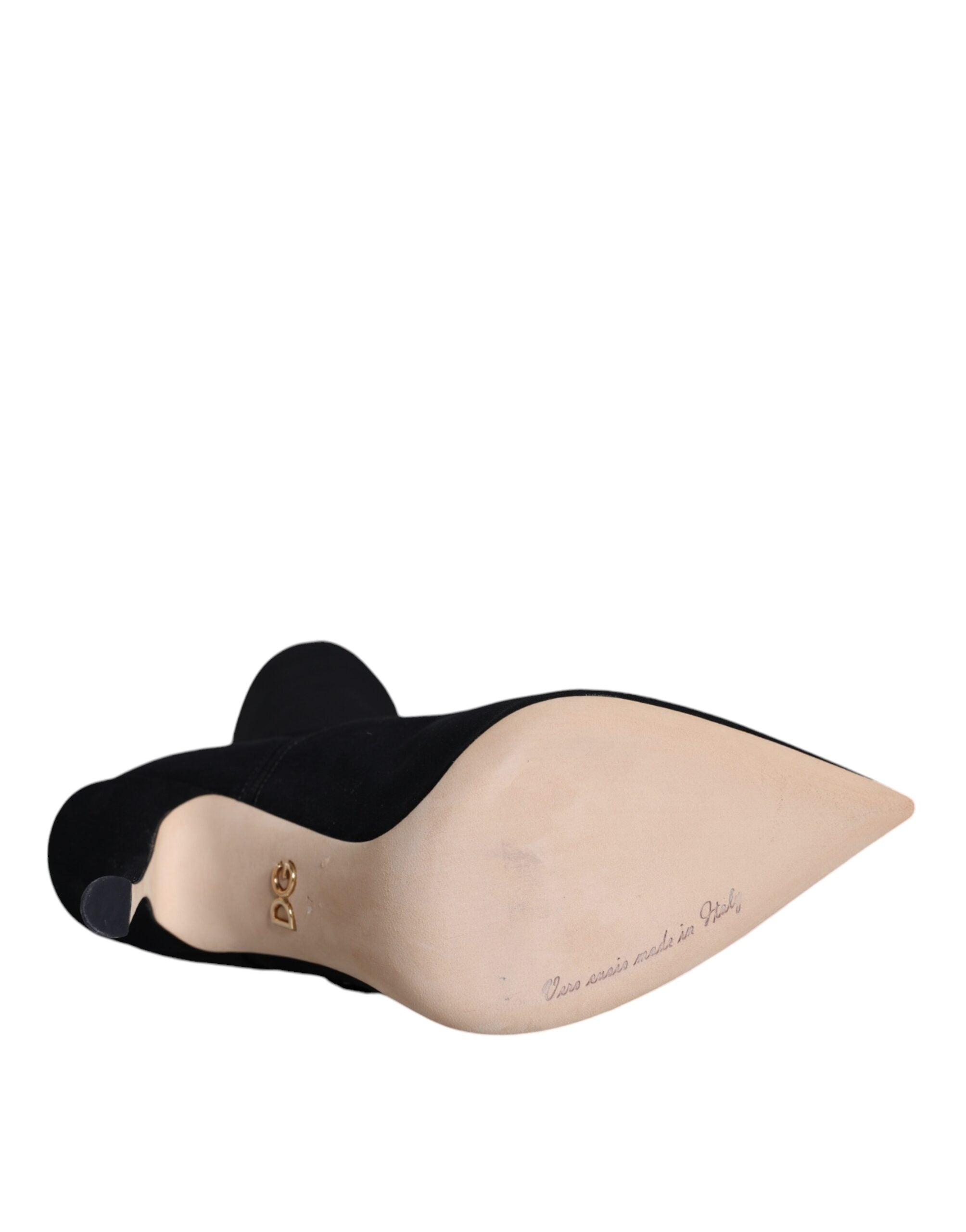 حذاء دولتشي آند غابانا أسود بكعب ستيليتو متوسط الارتفاع