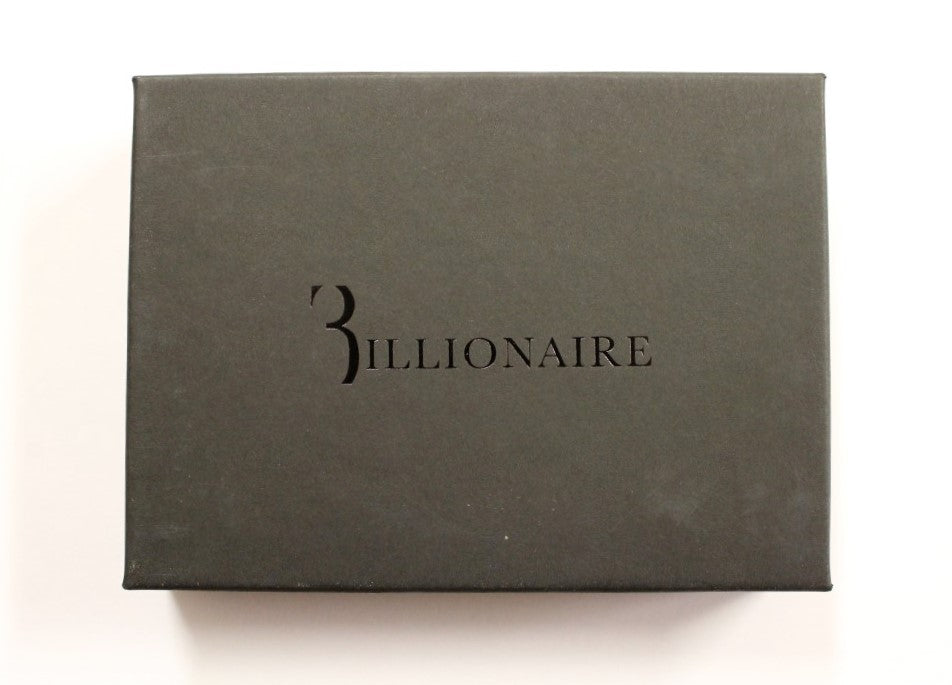 محفظة بطاقات جلدية بنية اللون من ماركة Billionaire Italian Couture