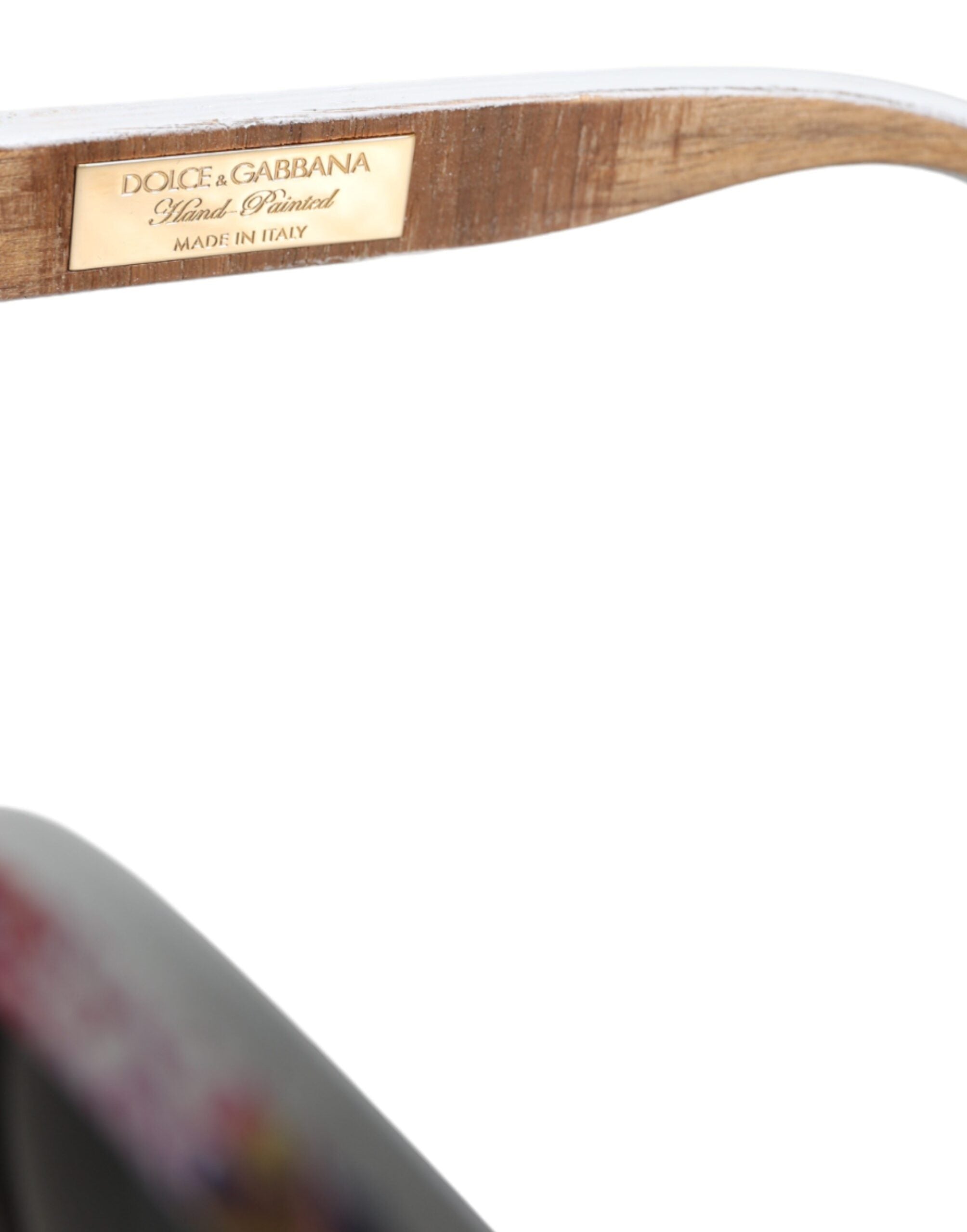 نظارات شمسية من دولتشي آند غابانا متعددة الألوان بإطار من الخشب والكريستال والنحاس ورسم يدوي مزهر