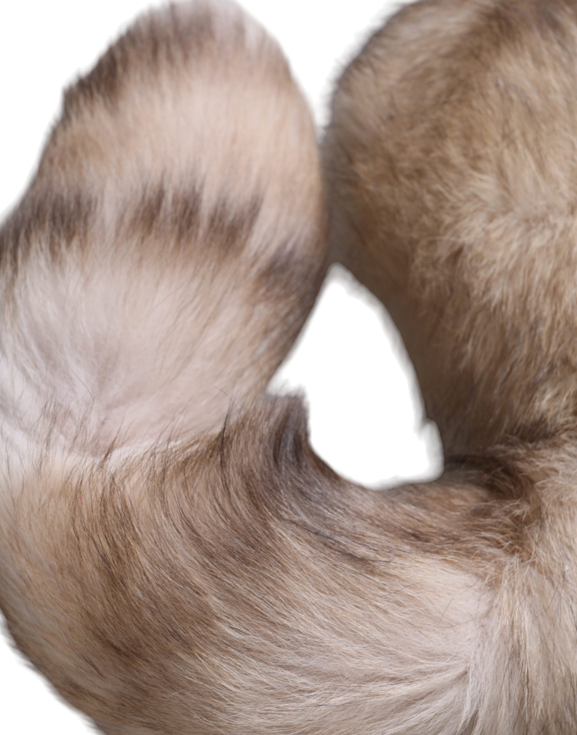 وشاح شتوي دافئ للرقبة من فرو الثعلب البني من دولتشي آند غابانا