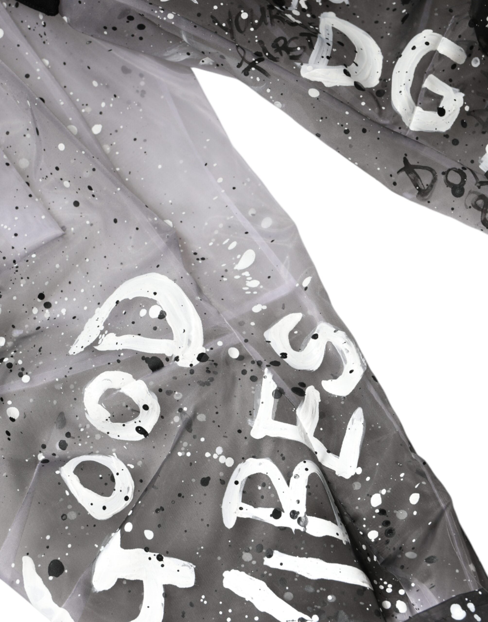 بنطلون كارغو قصير بشعار دولتشي آند غابانا أبيض شفاف