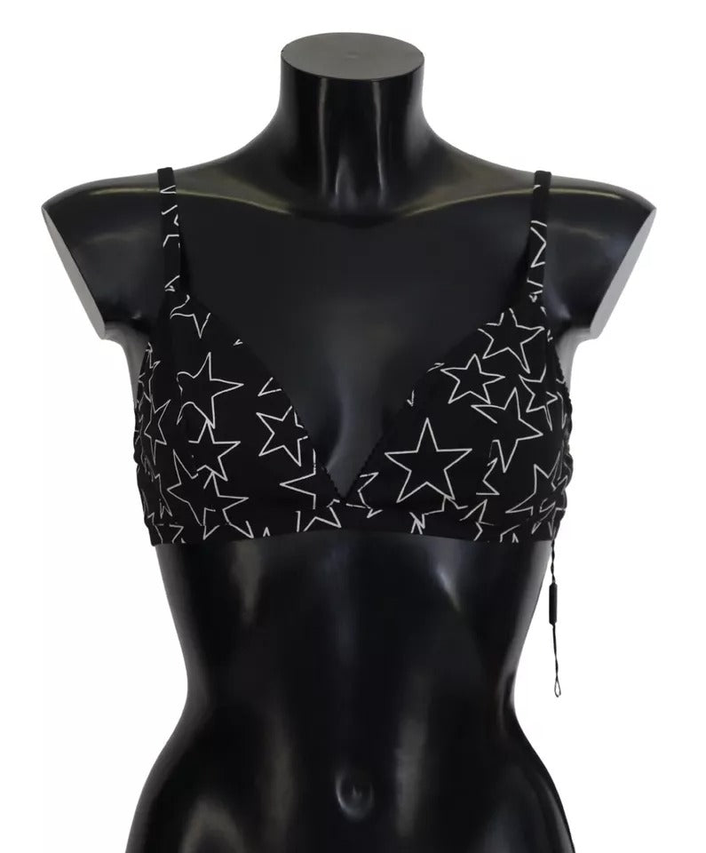 حمالة صدر قطنية بدون سلك بتصميم نجمة الألفية السوداء من دولتشي آند غابانا