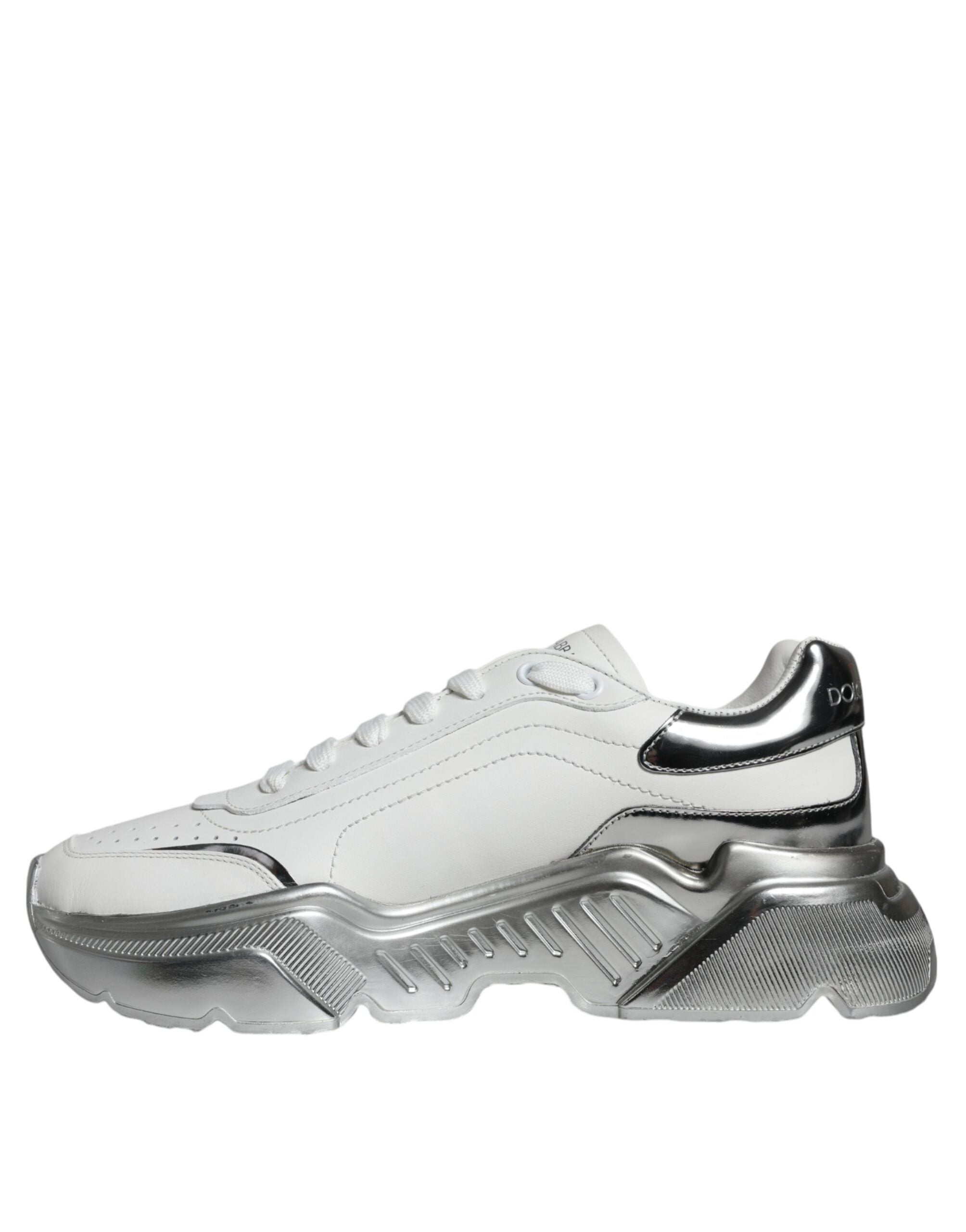 Dolce & Gabbana White Silver Daymaster Low Top Sneakers Shoes - Luxe Marca