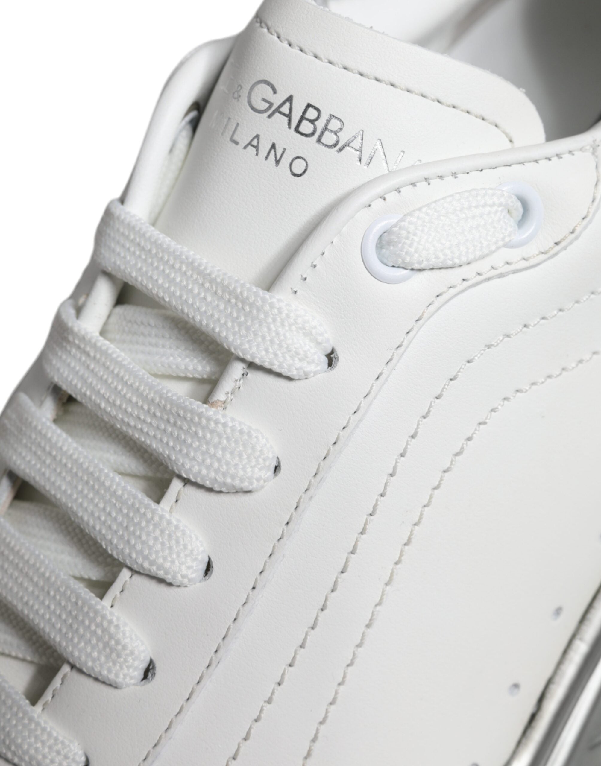 Dolce & Gabbana White Silver Daymaster Low Top Sneakers Shoes - Luxe Marca