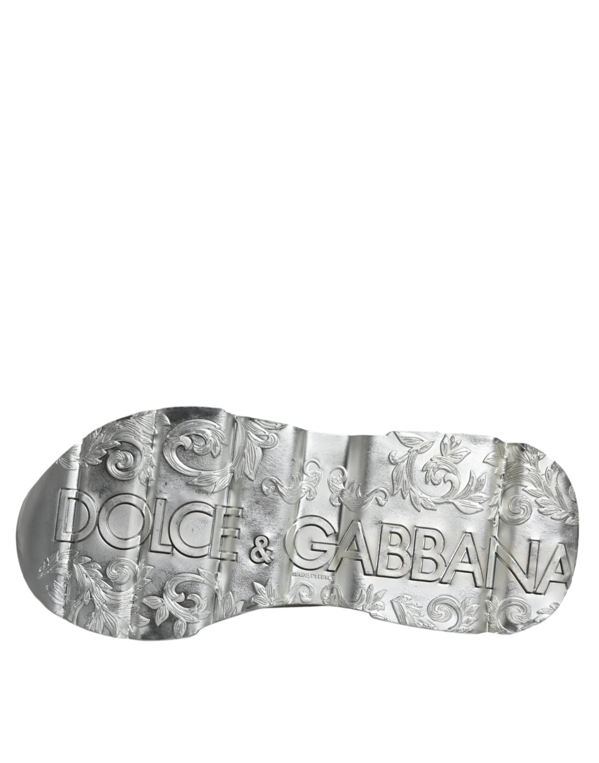 Dolce & Gabbana White Silver Daymaster Low Top Sneakers Shoes - Luxe Marca