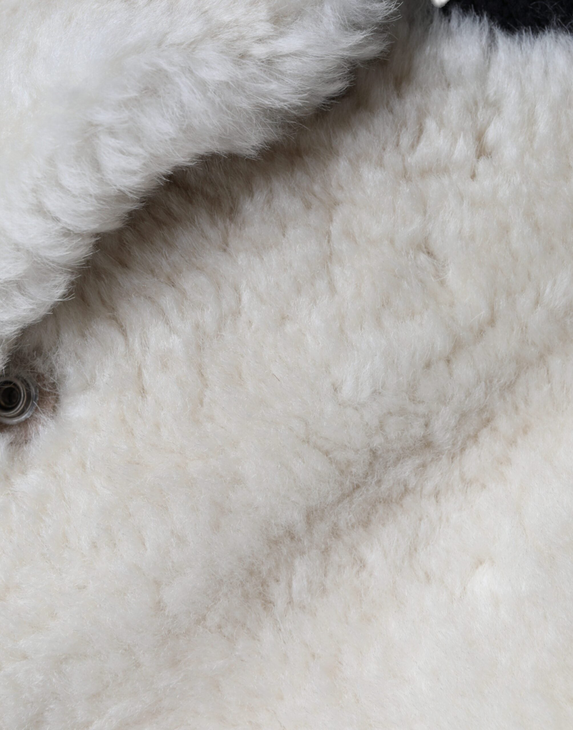 سترة معطف من الجلد من Burberry White WARRENFORD Shearling