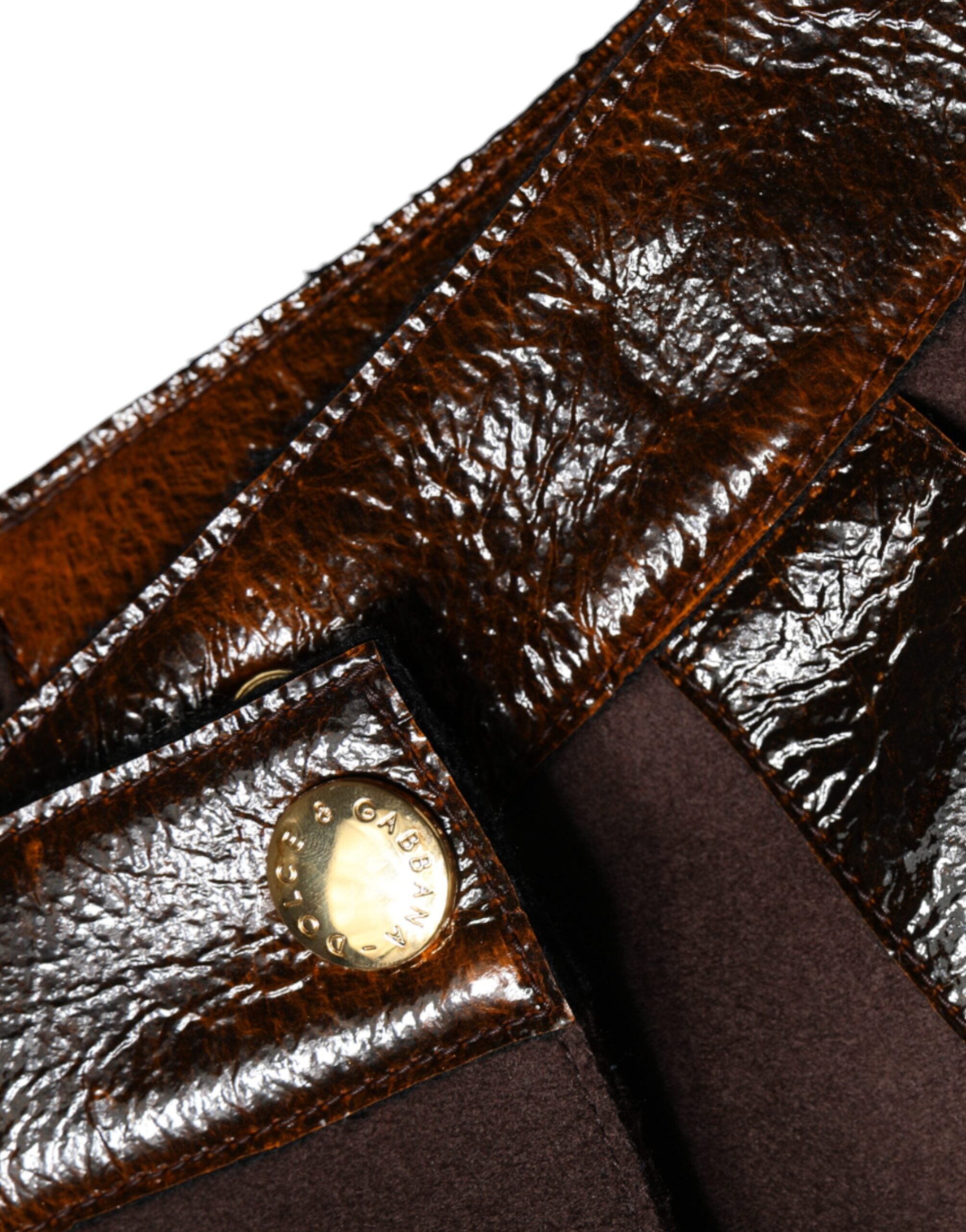 تنورة قصيرة من الصوف البكر البني من دولتشي آند غابانا، متوسطة الخصر، بتصميم حرف A