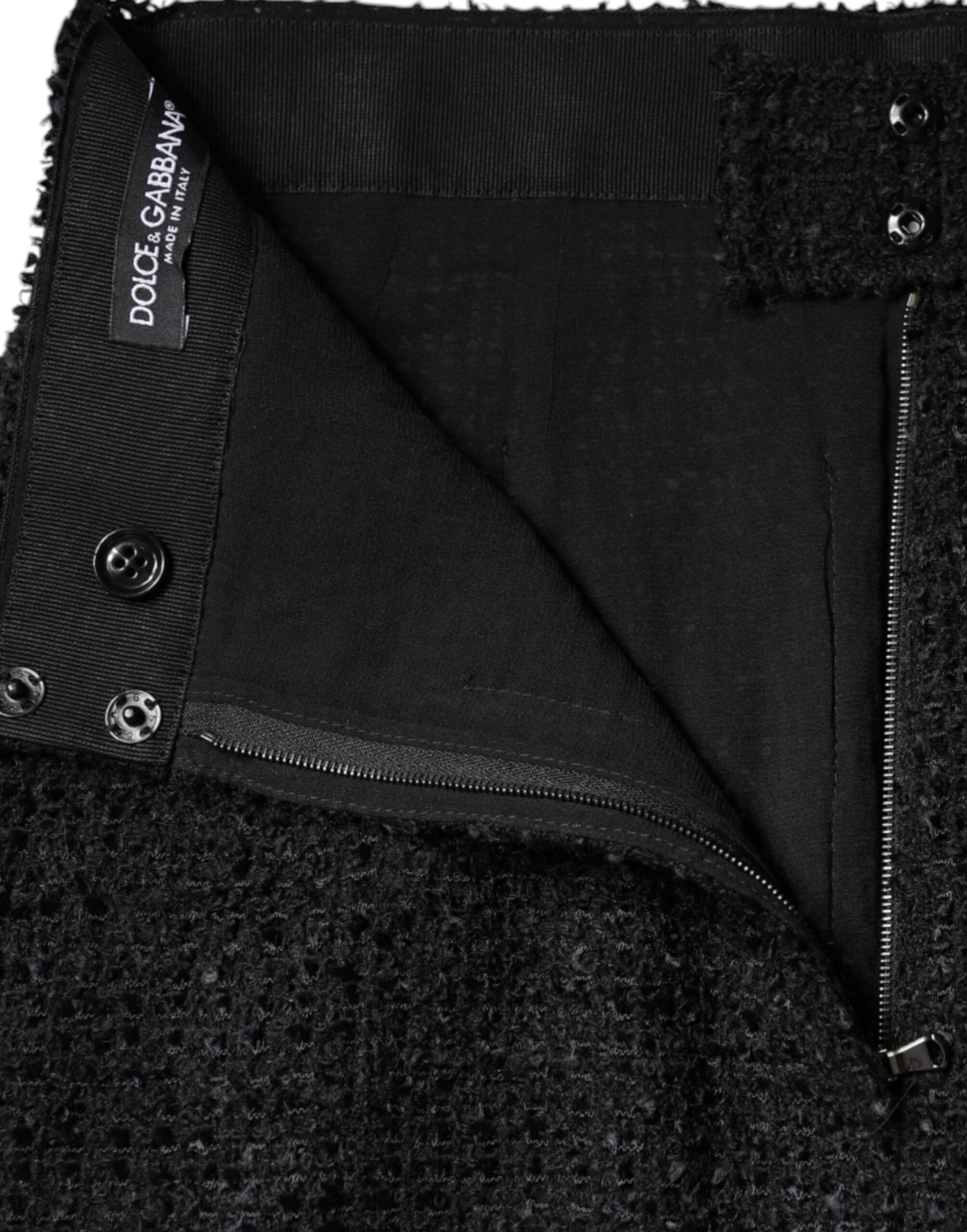 تنورة متوسطة الطول بقصّة قلم رصاص من صوف بكر أسود من دولتشي آند غابانا